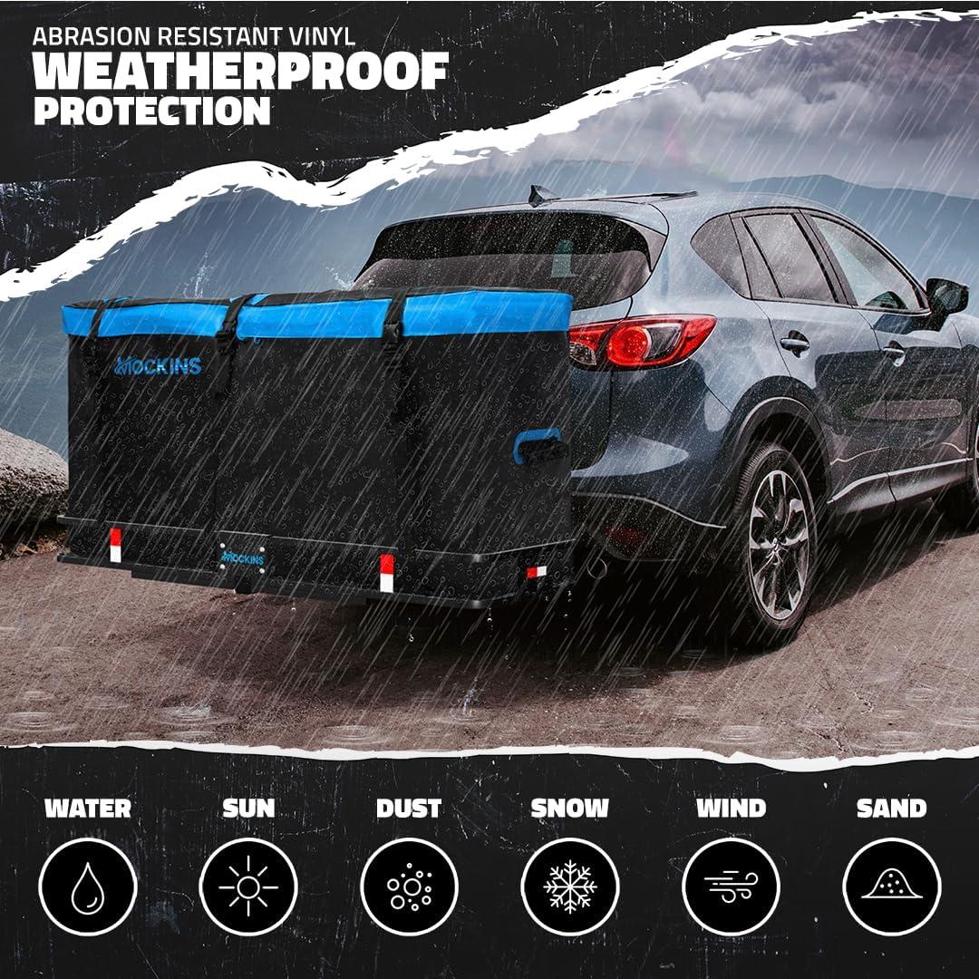 image60quotx24quotx6quot Folding Tow Hitch Cargo Carrier ampamp 25 Cubic Ft Waterproof Cargo Bag for Hitch Carrier Bundle