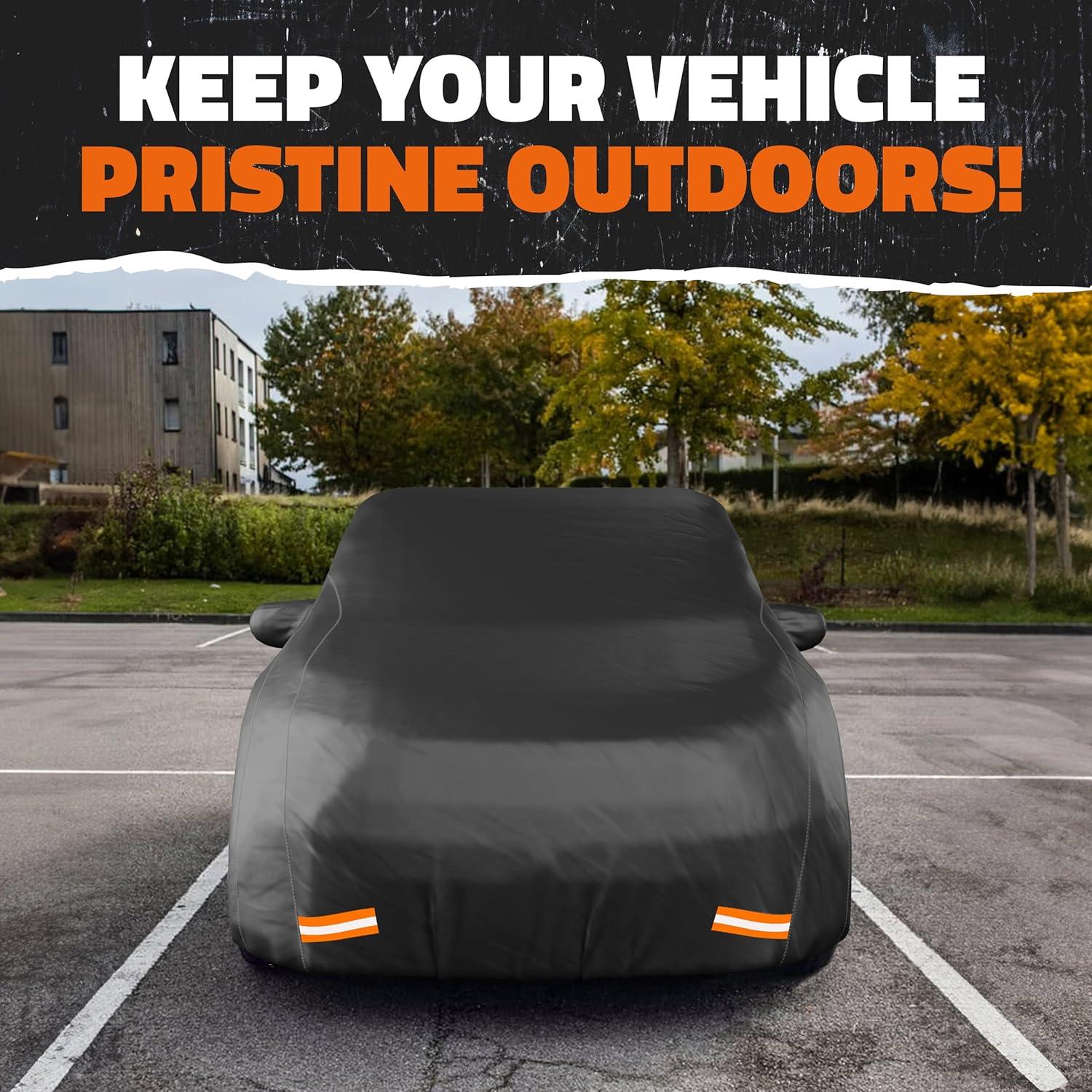 imageMockins 190quotx75quotx60quot Midsize Sedan Car Cover Waterproof All Weather  Heavy Duty 250G PVC ampamp Cotton Indoor ampamp Outdoor Car Covers for Automobiles  ScratchResistant Lining Buckle Strap ampamp Carry BagSedan  Large  200 x 75 x 60