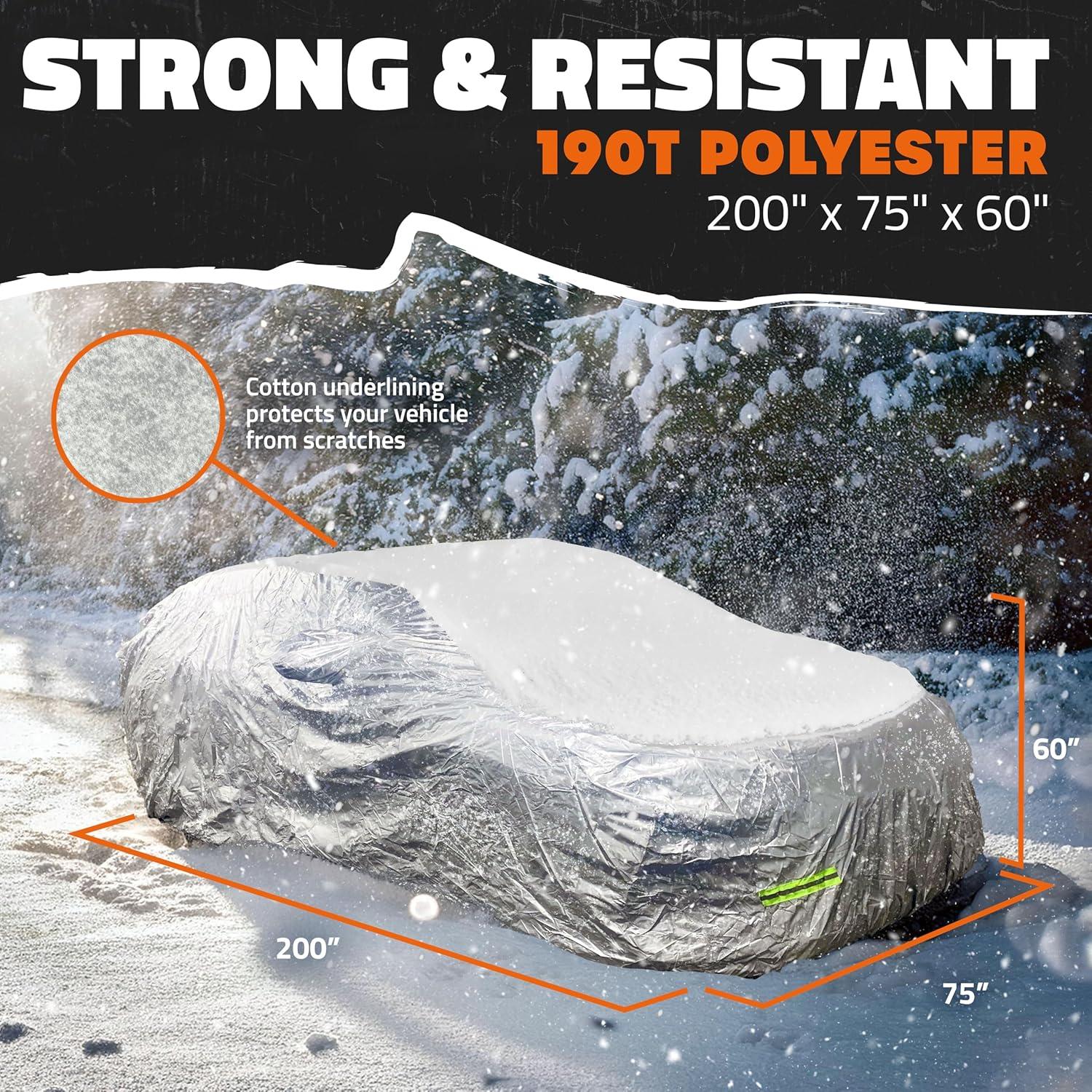 imageMockins 200quotx75quotx60quot Large Sedan Car Cover  190T Polyester Soft Indoor ampamp Outdoor Car Cover for Dust UV Light Rain Snow ampamp Frost  Weather Proof Car Covers for Automobiles  Full Car Tarp Cover SetSedan  Large  200 x 75 x 60