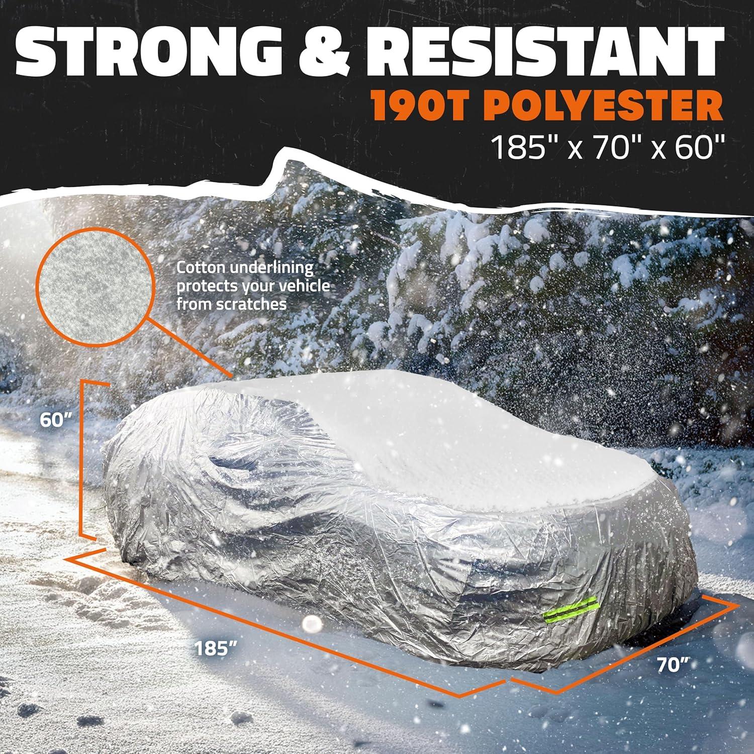 imageMockins 200quotx75quotx60quot Large Sedan Car Cover  190T Polyester Soft Indoor ampamp Outdoor Car Cover for Dust UV Light Rain Snow ampamp Frost  Weather Proof Car Covers for Automobiles  Full Car Tarp Cover SetSedan  Small  185 x 70 x 60