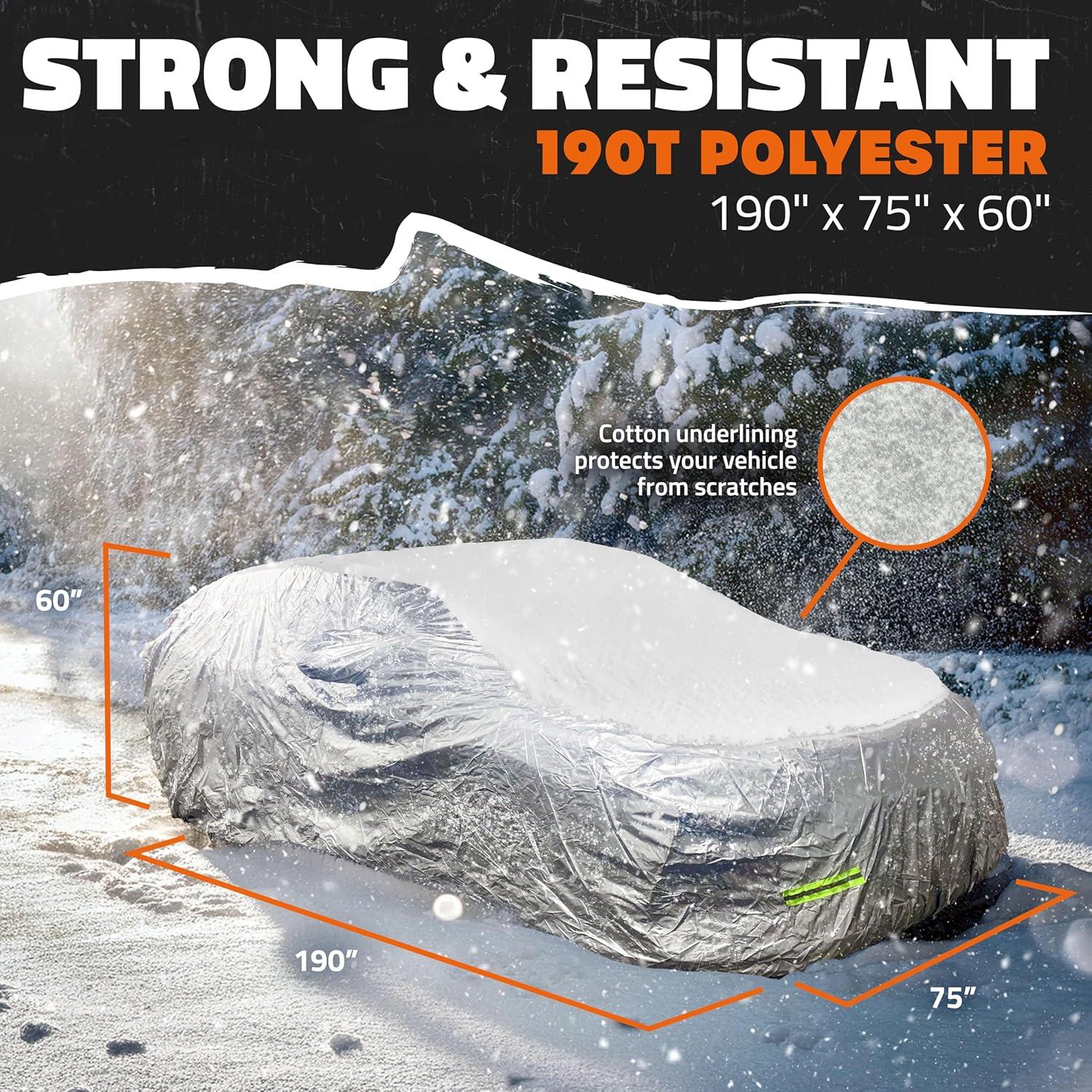 imageMockins 200quotx75quotx60quot Large Sedan Car Cover  190T Polyester Soft Indoor ampamp Outdoor Car Cover for Dust UV Light Rain Snow ampamp Frost  Weather Proof Car Covers for Automobiles  Full Car Tarp Cover SetSedan  Medium  190 x 75 x 60