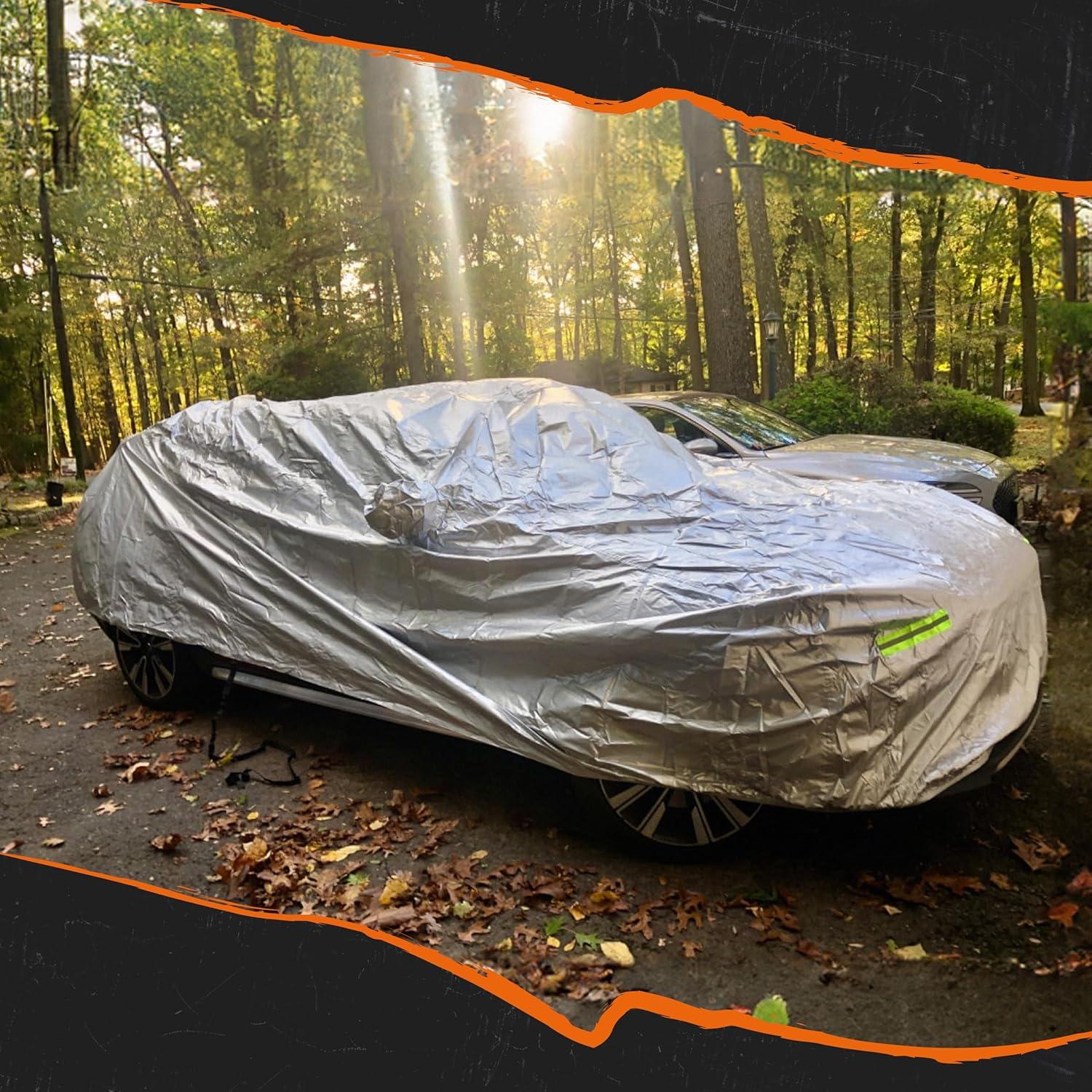 imageMockins 200quotx75quotx60quot Large Sedan Car Cover  190T Polyester Soft Indoor ampamp Outdoor Car Cover for Dust UV Light Rain Snow ampamp Frost  Weather Proof Car Covers for Automobiles  Full Car Tarp Cover SetSedan  Medium  190 x 75 x 60 with Zipper Door
