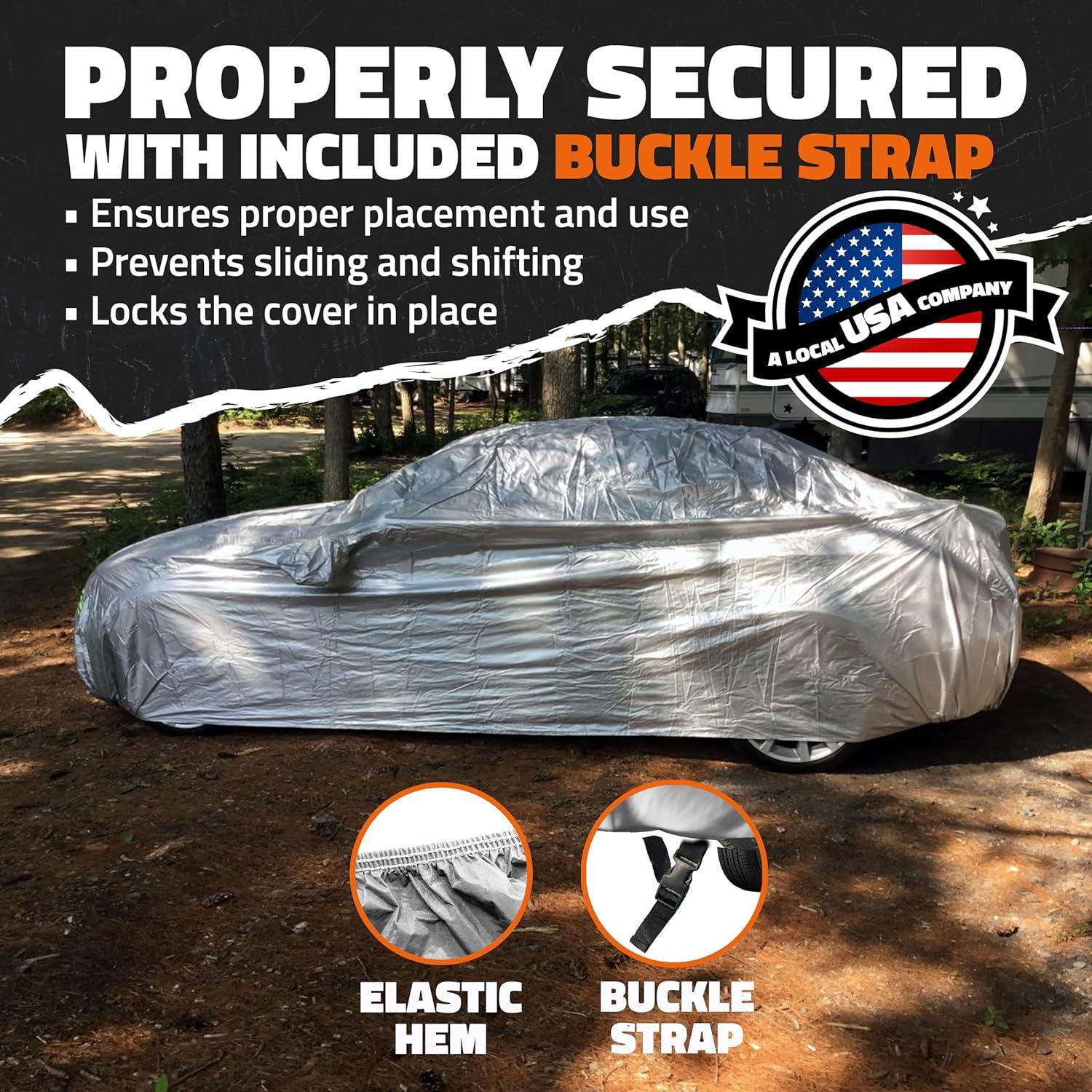 imageMockins 200quotx75quotx60quot Large Sedan Car Cover  190T Polyester Soft Indoor ampamp Outdoor Car Cover for Dust UV Light Rain Snow ampamp Frost  Weather Proof Car Covers for Automobiles  Full Car Tarp Cover SetSedan  Extra Small  175 x 70 x 60