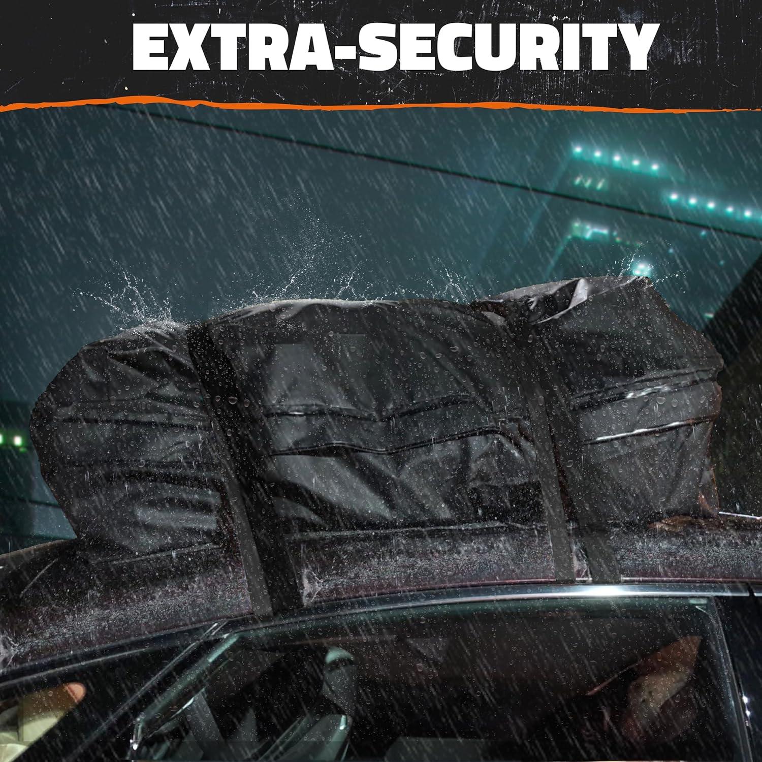 imageMockins 25 CuFt Heavy Duty Car Roof Bag 60quotx43quotx17quot  Works with or Without Roof Rack  Great for Road Trip Vacations Camping Adventures ampamp More  Set Includes Roof Mat Lock Hooks ampamp Straps25 Cubic Ft