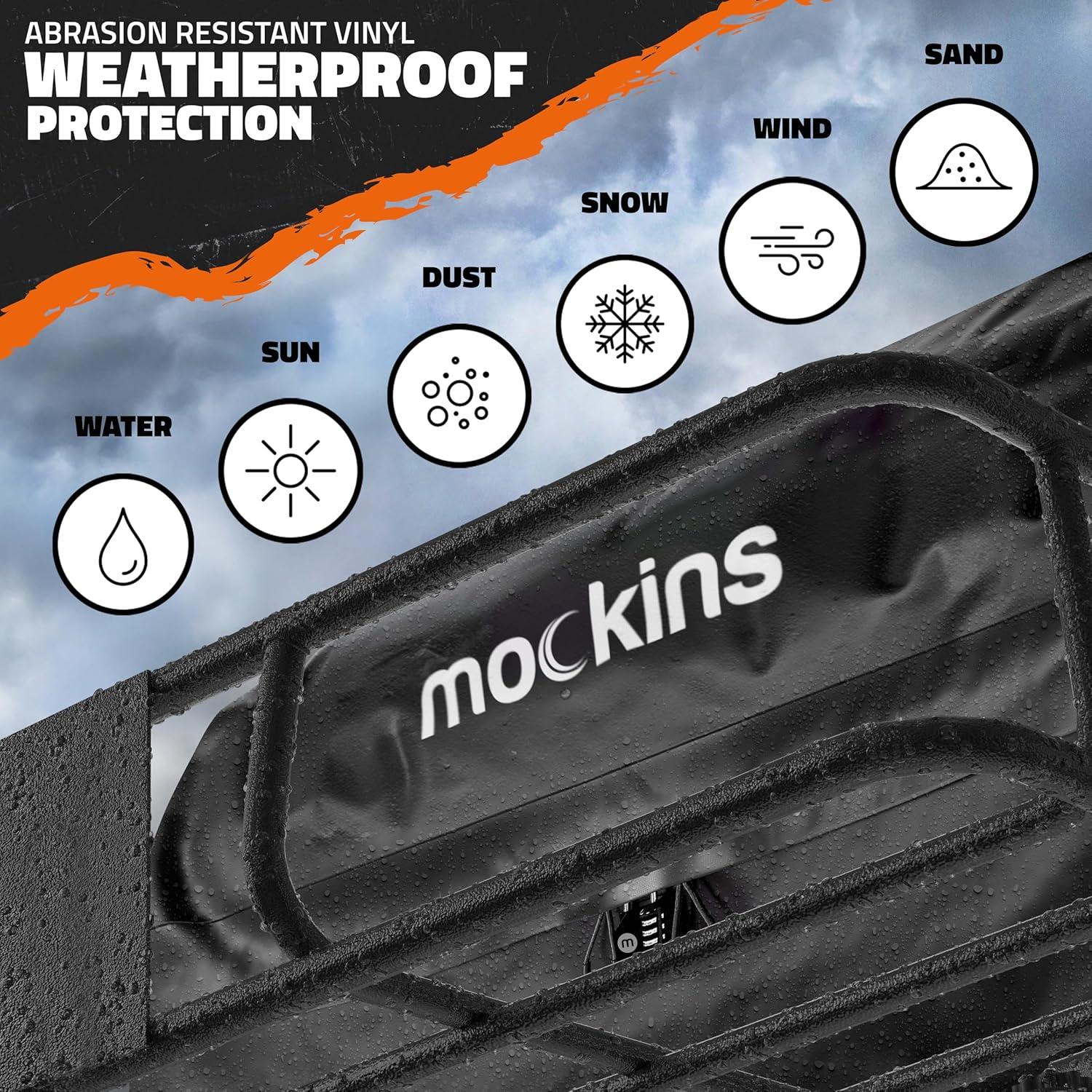 imageMockins 25 CuFt Heavy Duty Car Roof Bag 60quotx43quotx17quot  Works with or Without Roof Rack  Great for Road Trip Vacations Camping Adventures ampamp More  Set Includes Roof Mat Lock Hooks ampamp Straps16 Cubic Ft