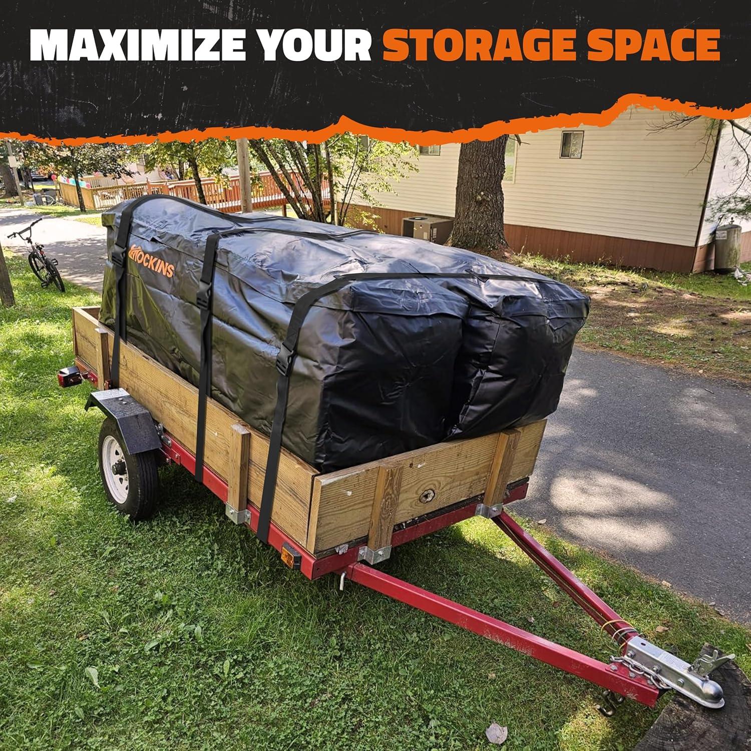 imageMockins 25 CuFt Large Trailer Hitch Cargo Carrier Bag  60quotx24quotx31quot All Weather Cargo Bag for Hitch Carrier  Waterproof Luggage Bag for Truck Bed Storage  Vehicle Soft Shell Carriers wAccessories40 Cubic Feet  84x24x34