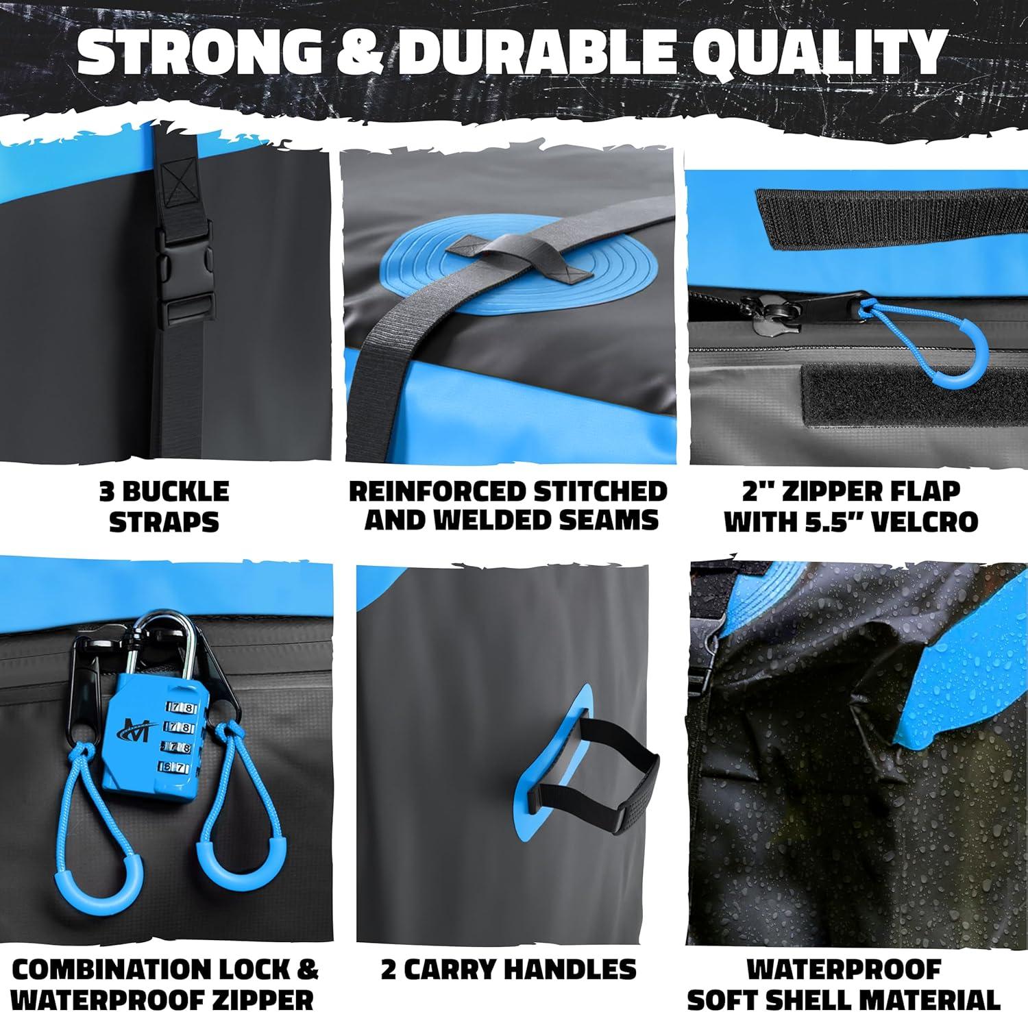 imageMockins 25 CuFt Large Trailer Hitch Cargo Carrier Bag  60quotx24quotx31quot All Weather Cargo Bag for Hitch Carrier  Waterproof Luggage Bag for Truck Bed Storage  Vehicle Soft Shell Carriers wAccessories25 Cubic Feet  60x31x24