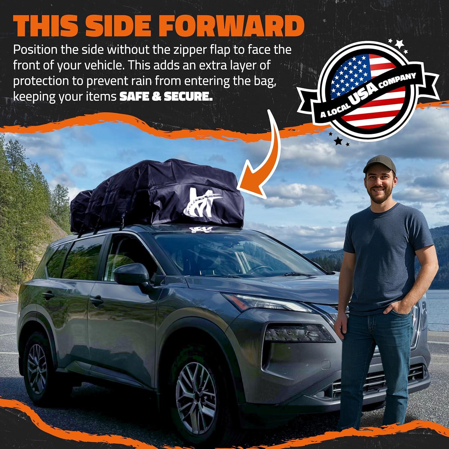 imageMockins 30 CuFt Navy Waterproof Rooftop Cargo Bag For Use With or Without Roof Rack  60quotx43quotx20quot Vinyl Car Rooftop Cargo Carrier Bag  Car Topper Luggage Carrier Waterproof Set wStraps Hooks ampamp More