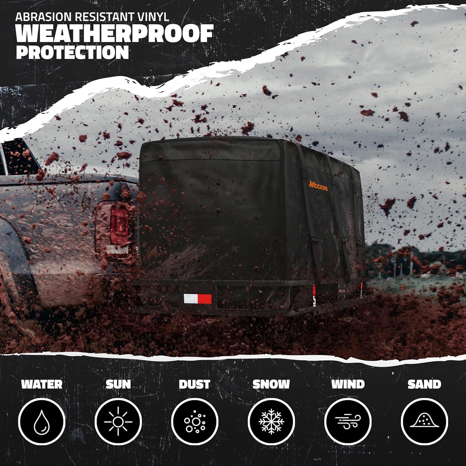 imageMockins 30 CuFt Trailer Hitch Cargo Carrier Bag  60quotx24quotx36quot Weatherproof Cargo Bag for Hitch Carrier  Waterproof Truck Bed Storage  Vinyl Vehicle Soft Shell Carriers Set for Road Trips ampamp Camping40 Cu Ft  Black