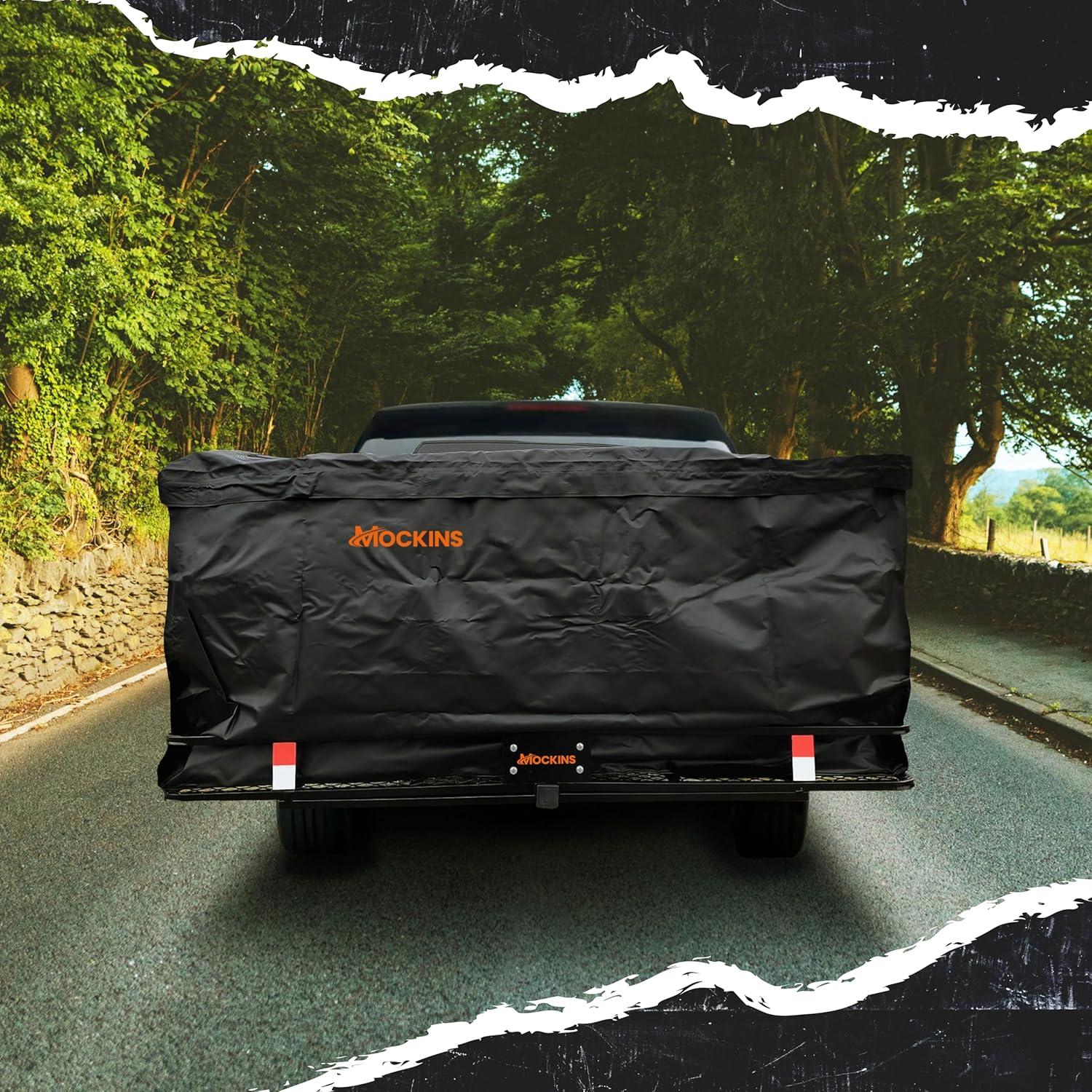 imageMockins 30 CuFt Trailer Hitch Cargo Carrier Bag  60quotx24quotx36quot Weatherproof Cargo Bag for Hitch Carrier  Waterproof Truck Bed Storage  Vinyl Vehicle Soft Shell Carriers Set for Road Trips ampamp Camping40 Cu Ft  Black