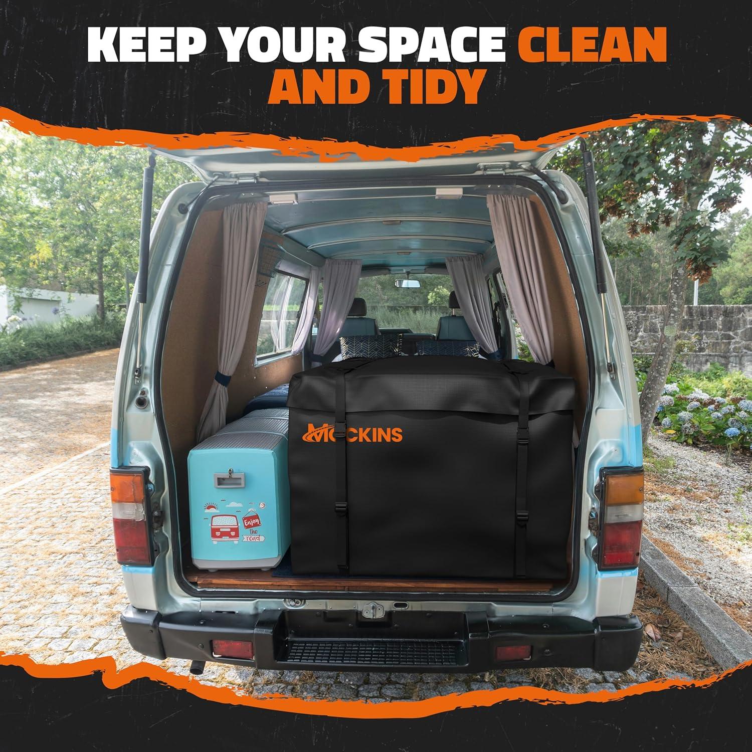 imageMockins 30 Cubic Ft Square Trailer Hitch Cargo Carrier Bag Waterproof ampamp All Weather  40quotx40quotx32quot 500D PVC Cargo Bag for Hitch Carrier  Spacious Truck Bed Waterproof Storage wBuckle Straps ampamp Lock30 Cu Ft Bag  40x40x32