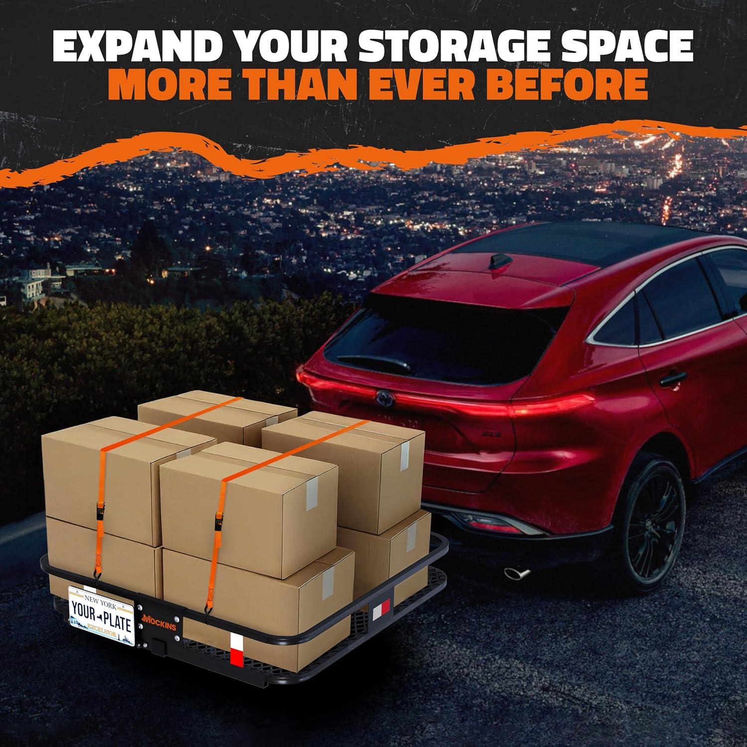 imageMockins 30 Cubic Ft Square Trailer Hitch Cargo Carrier Bag Waterproof ampamp All Weather  40quotx40quotx32quot 500D PVC Cargo Bag for Hitch Carrier  Spacious Truck Bed Waterproof Storage wBuckle Straps ampamp Lock40L X 40W X 6H Hitch Carrier