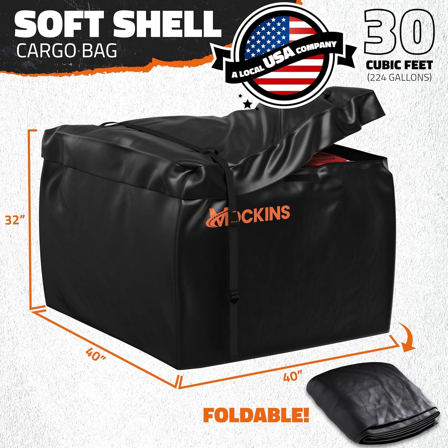 imageMockins 30 Cubic Ft Square Trailer Hitch Cargo Carrier Bag Waterproof ampamp All Weather  40quotx40quotx32quot 500D PVC Cargo Bag for Hitch Carrier  Spacious Truck Bed Waterproof Storage wBuckle Straps ampamp Lock30 Cu Ft Bag  40x40x32