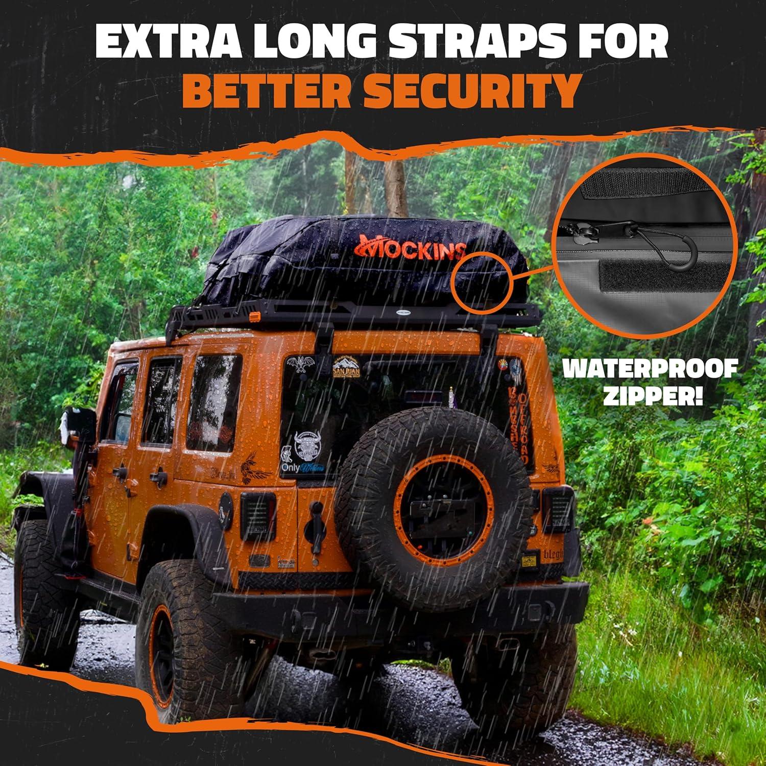 imageMockins 35 CuFt Black Waterproof Rooftop Cargo Carrier Bag  60quotx42quotx24quot Car Roof Bag for Use with or wo Roof Rack  Car Topper Luggage Carrier Waterproof Storage Set wMat Straps Hooks ampamp More