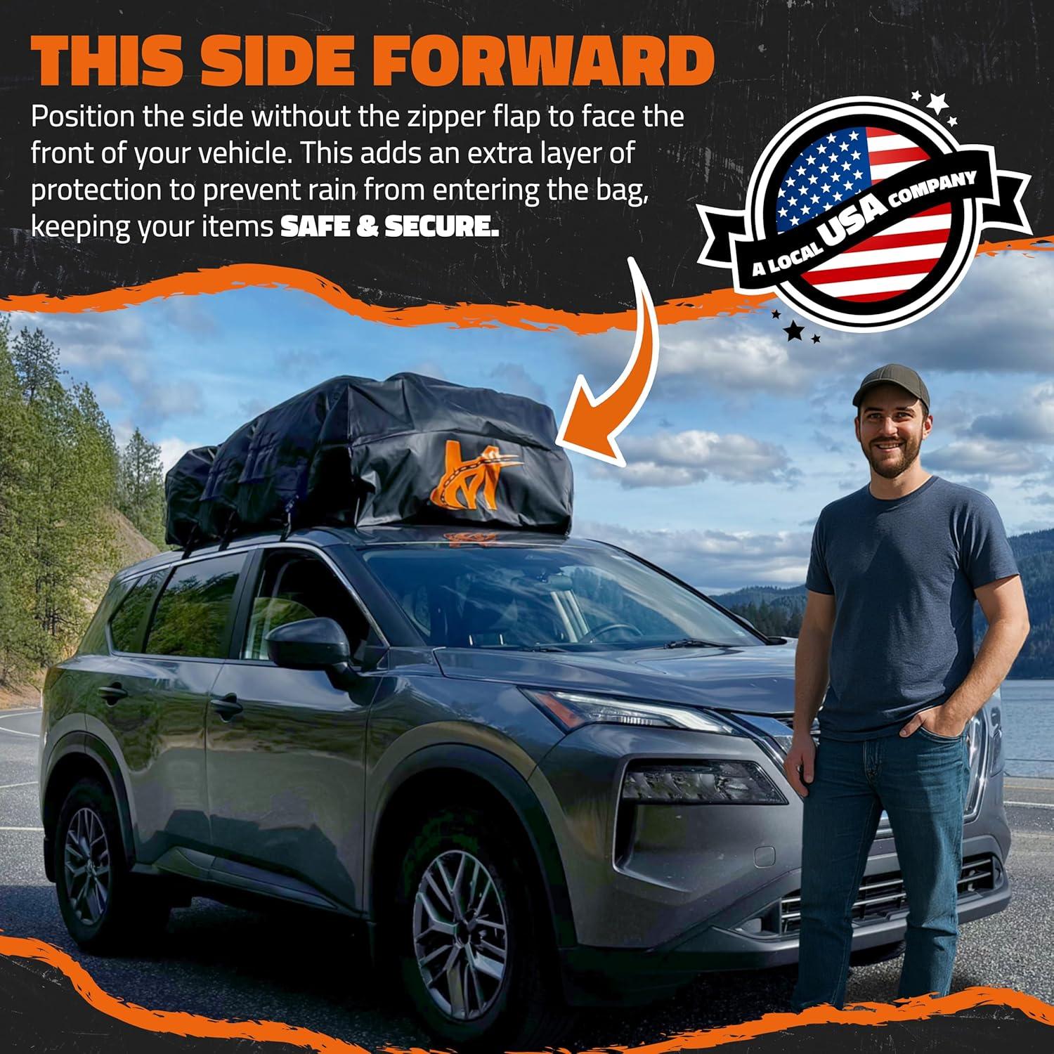 imageMockins 35 CuFt Black Waterproof Rooftop Cargo Carrier Bag  60quotx42quotx24quot Car Roof Bag for Use with or wo Roof Rack  Car Topper Luggage Carrier Waterproof Storage Set wMat Straps Hooks ampamp More