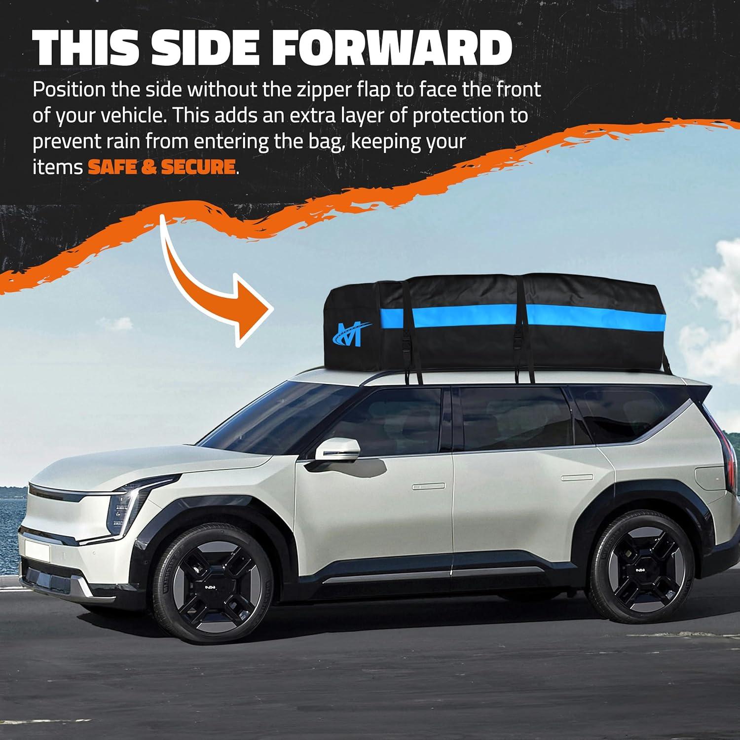 imageMockins 35 Cubic Ft Rooftop Cargo Carrier Bag ampamp Heavy Duty 84quotx39quotx6quot Roof Rack Basket Bundle