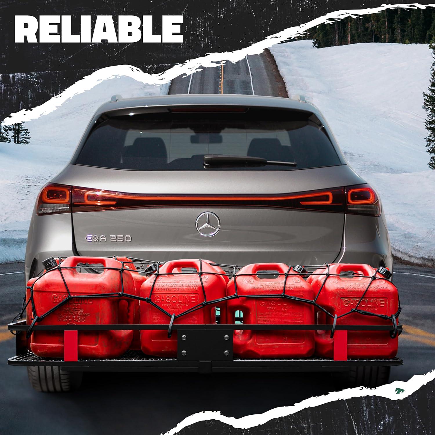 imageMockins 36quotx20quot Heavy Duty Cargo Net for Pickup Truck Bed SUV ampamp Car  6mm Extra Thick ampamp Elastic Bungee Net with Hooks  Stretches Up to 75quotx40quot  4quotx4quot Mesh Square Cargo Netting for Any Load SizeBlack