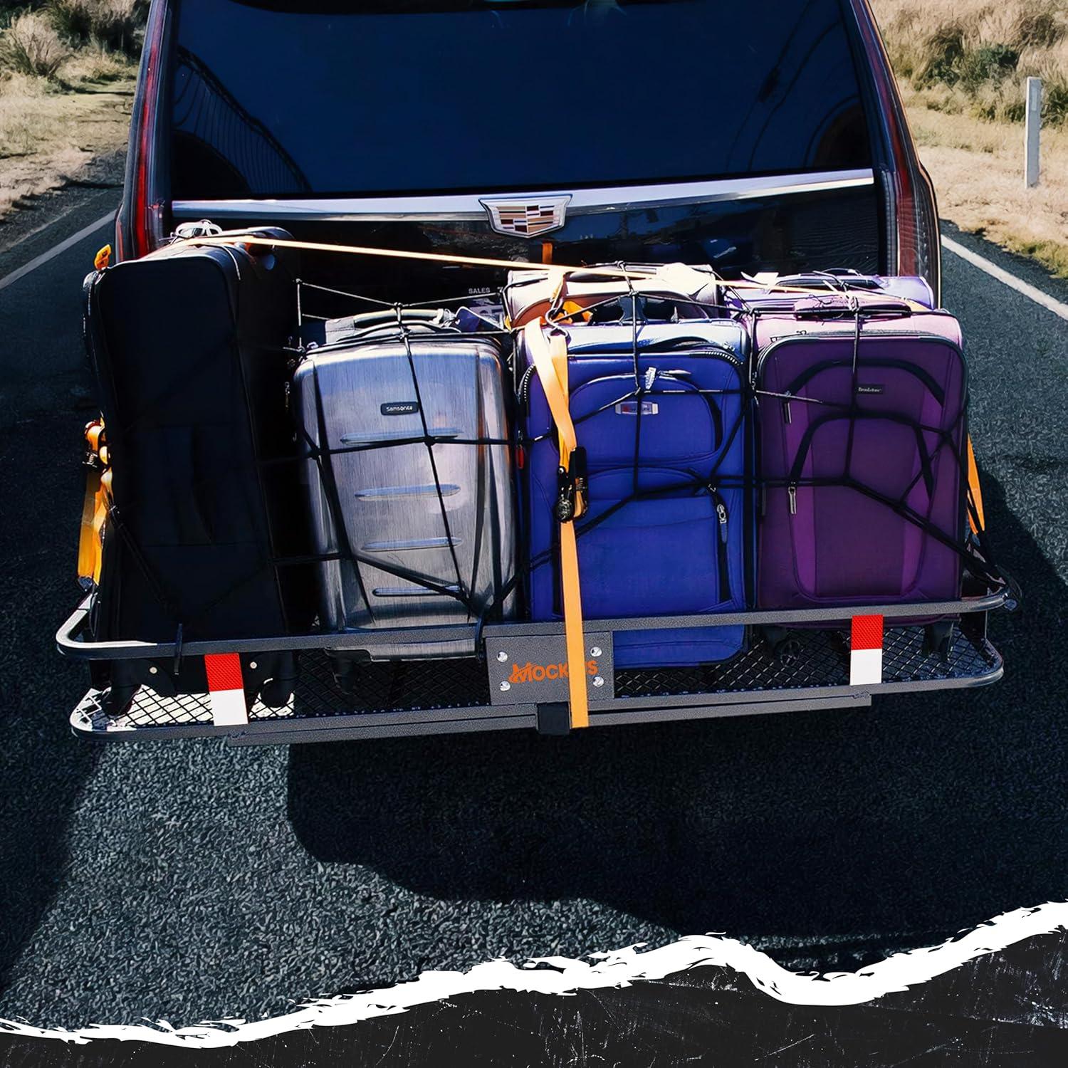 imageMockins 36quotx20quot Heavy Duty Cargo Net for Pickup Truck Bed SUV ampamp Car  6mm Extra Thick ampamp Elastic Bungee Net with Hooks  Stretches Up to 75quotx40quot  4quotx4quot Mesh Square Cargo Netting for Any Load SizeBlack