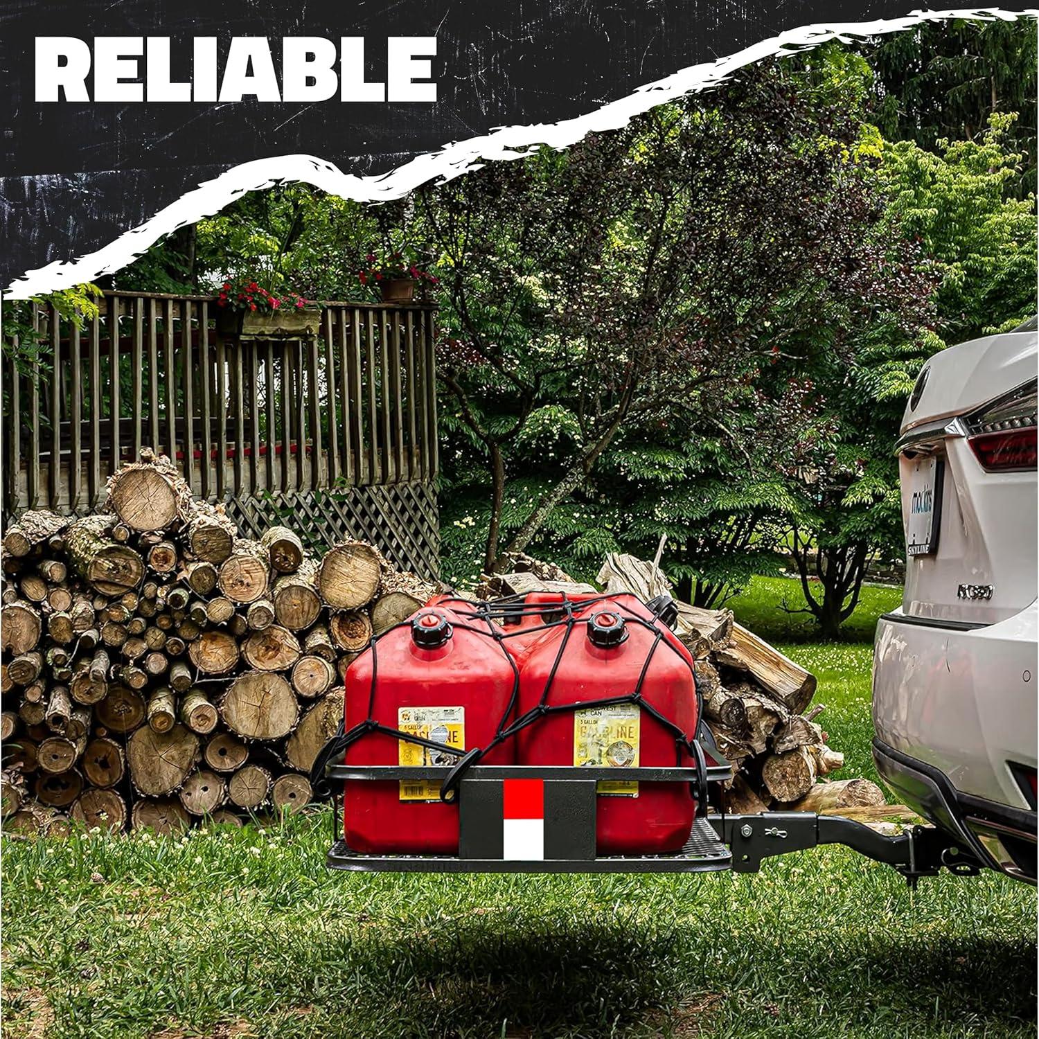 imageMockins 36quotx20quot Heavy Duty Cargo Net for Pickup Truck Bed SUV ampamp Car  6mm Extra Thick ampamp Elastic Bungee Net with Hooks  Stretches Up to 75quotx40quot  4quotx4quot Mesh Square Cargo Netting for Any Load SizeBlack