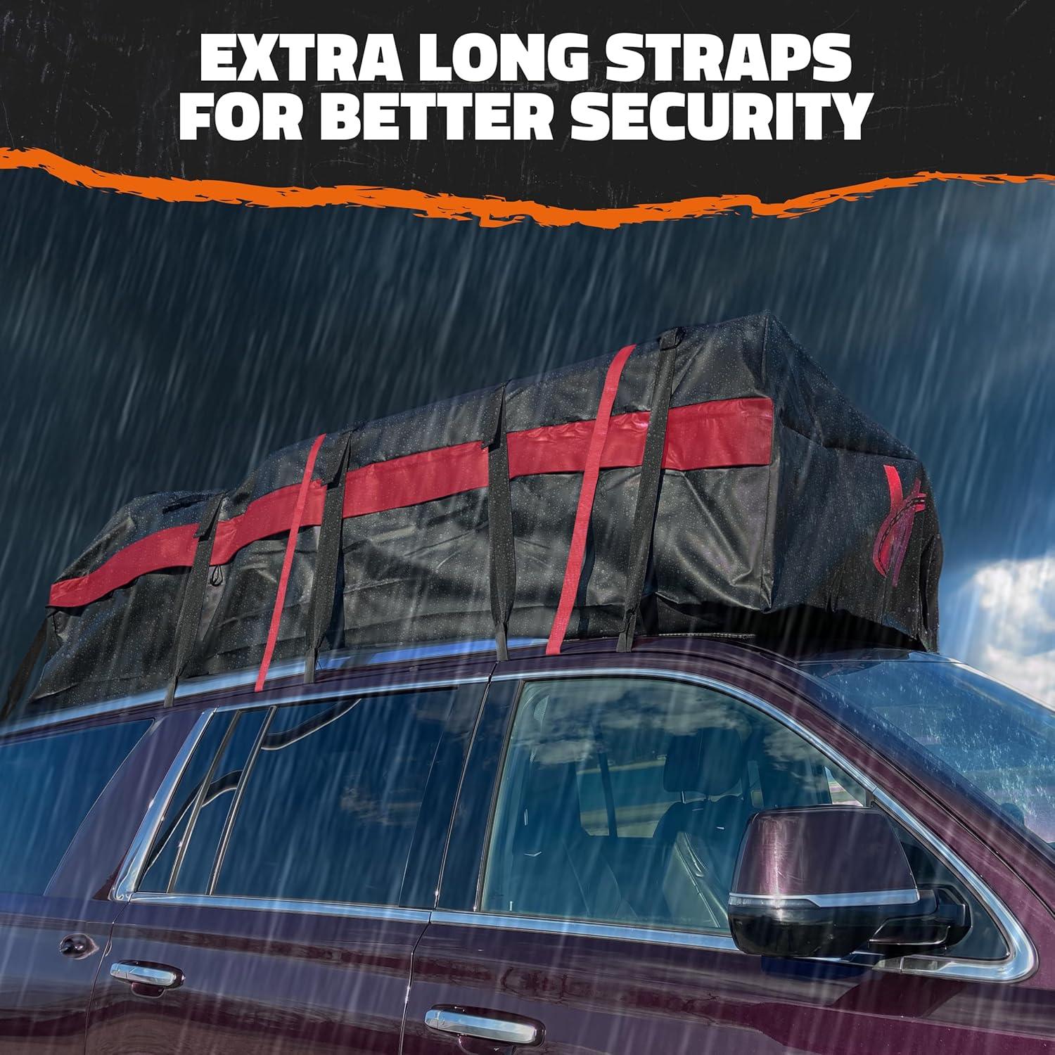imageMockins 45 CuFt XL Waterproof Rooftop Cargo Bag  75quotx48quotx22quot Heavy Duty Rooftop Cargo Carrier for Use with or wo Roof Rack  Car Roof Bag Set Includes Top of Car Storage Mat Lock Hooks ampamp Straps