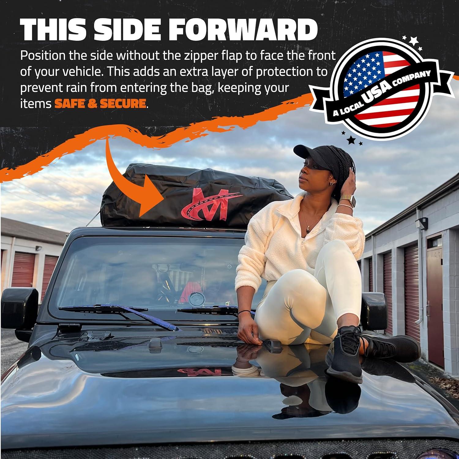 imageMockins 45 CuFt XL Waterproof Rooftop Cargo Bag  75quotx48quotx22quot Heavy Duty Rooftop Cargo Carrier for Use with or wo Roof Rack  Car Roof Bag Set Includes Top of Car Storage Mat Lock Hooks ampamp Straps