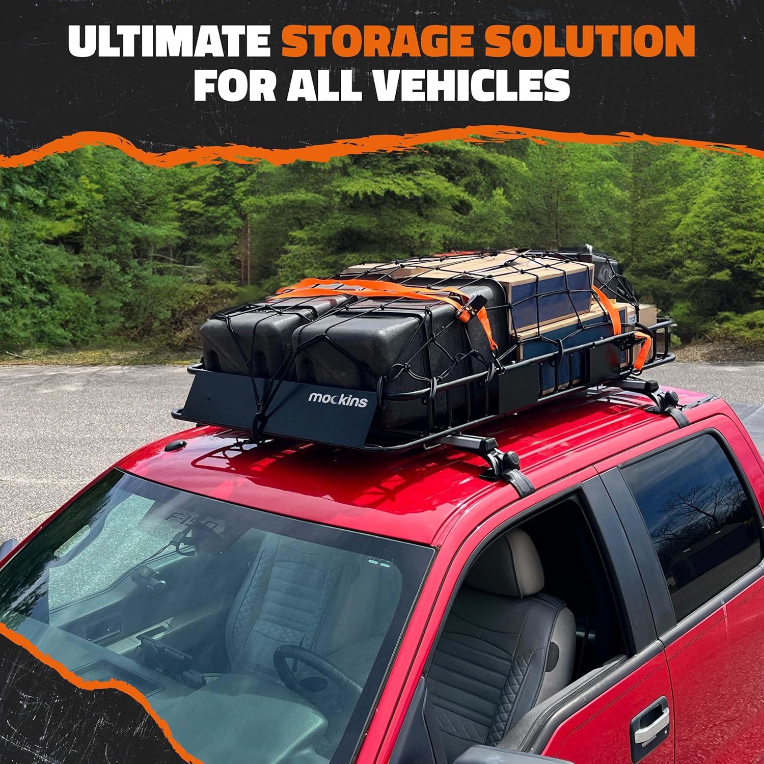 imageMockins 60quotx20quotx6quot Heavy Duty Trailer Hitch Cargo Carrier wLicense Plate Holder ampamp 16 CuFt Waterproof Cargo Bag for Hitch Carrier  AllWeather 500 Lbs Cap Folding Luggage Rack for SUV Car ampamp Truck64L x 39W x 6H  16 CuFt Bag