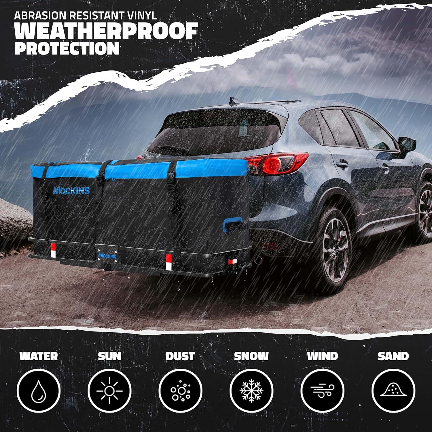 imageMockins 60quotx24quotx6quot Trailer Hitch Cargo Carrier w 30 CuFt Waterproof Cargo Bag for Hitch Carrier ampamp 6 Packing Cubes  Car Trailer Basket ampamp Vehicle Soft Shell Carriers for SUV Car ampamp Truck wAccessories60X20X6  16 CuFt Bag  Packing Cubes