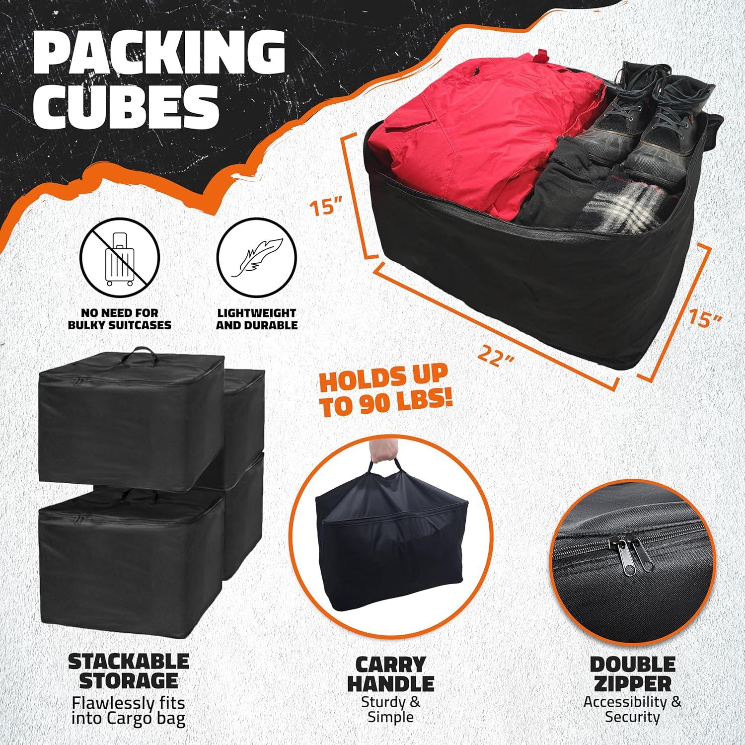 imageMockins 60quotx24quotx6quot Trailer Hitch Cargo Carrier w 30 CuFt Waterproof Cargo Bag for Hitch Carrier ampamp 6 Packing Cubes  Car Trailer Basket ampamp Vehicle Soft Shell Carriers for SUV Car ampamp Truck wAccessories4 Packing Cubes