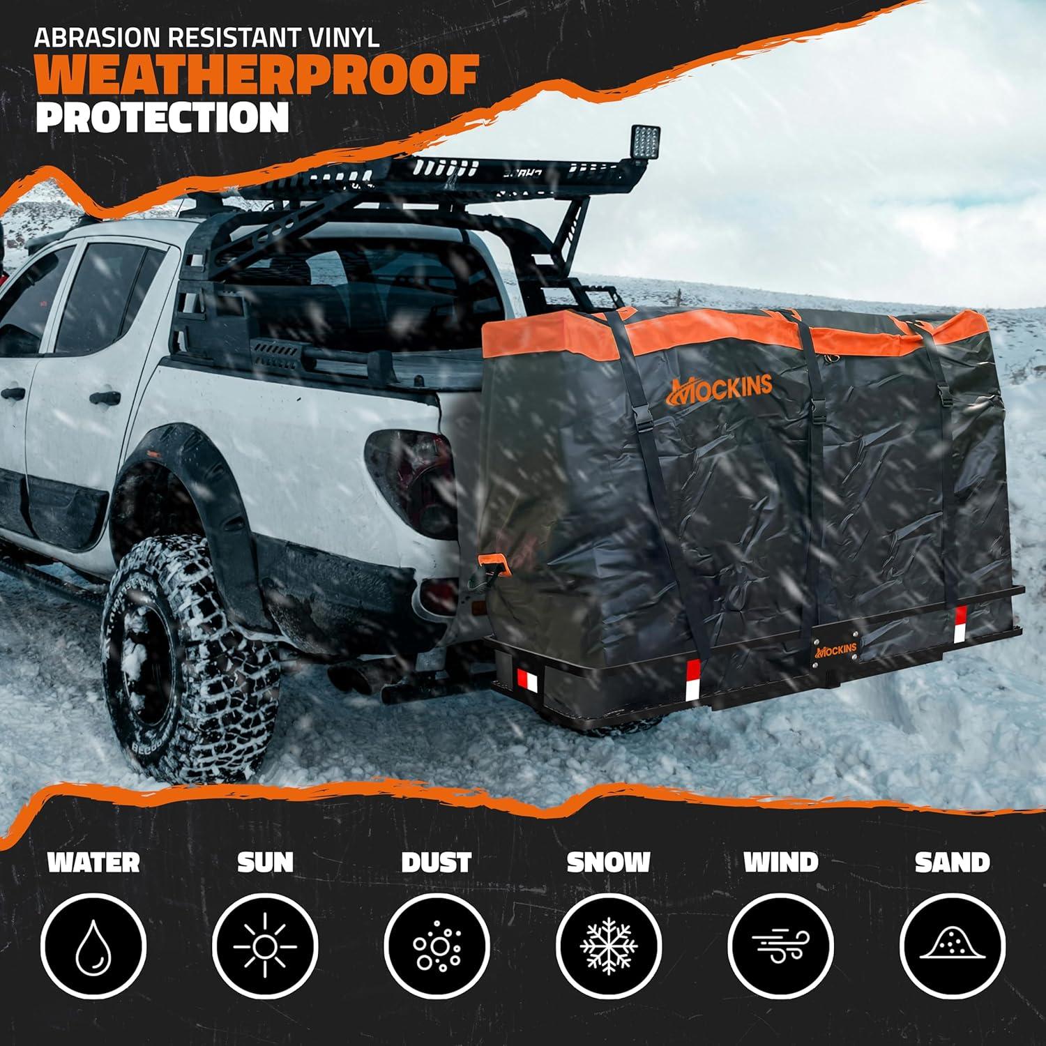 imageMockins 60quotx24quotx6quot Trailer Hitch Cargo Carrier w 30 CuFt Waterproof Cargo Bag for Hitch Carrier ampamp 6 Packing Cubes  Car Trailer Basket ampamp Vehicle Soft Shell Carriers for SUV Car ampamp Truck wAccessories60X24X6  30 CuFt Bag  Packing Cubes