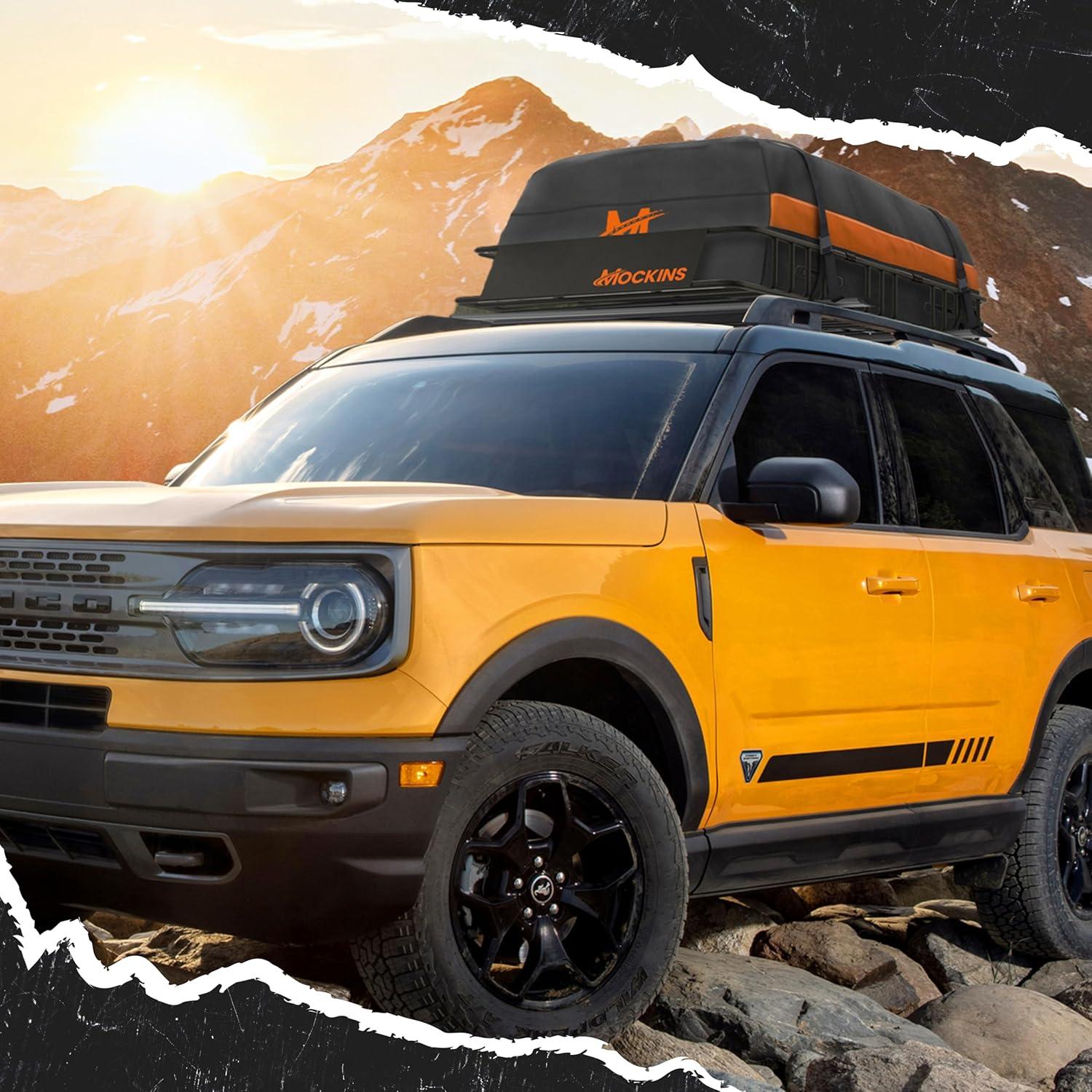 imageMockins 64quotx39quotx6quot Extendable Roof Rack Cargo Carrier for Top of Vehicle  250lbs Cap Car Top Carrier  Rooftop Cargo Basket for SUV Car Van ampamp More  Roof Basket Set wRatchet Straps ampamp Bungee Net50 x 36 x 45