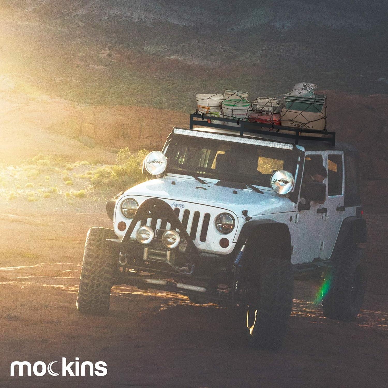 imageMockins Black Heavy Duty 208quot X 368quot Bungee Cargo Net Stretches to 45quot X 75quot The Cargo Carrier Net Comes with 10 Hooks and can be Used with Any Car or Van SUV and Truck