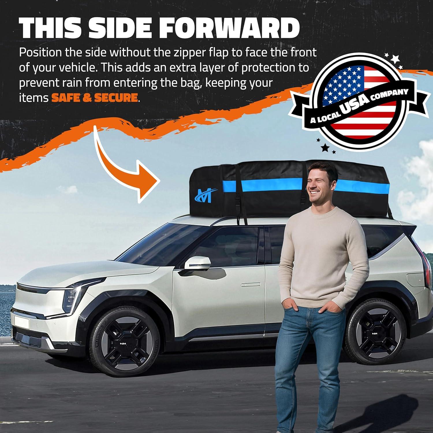 imageMockins Heavy Duty 90quotx50quotx6quot Roof Rack Basket ampamp 35 Cubic Ft Rooftop Cargo Carrier Bag Bundle