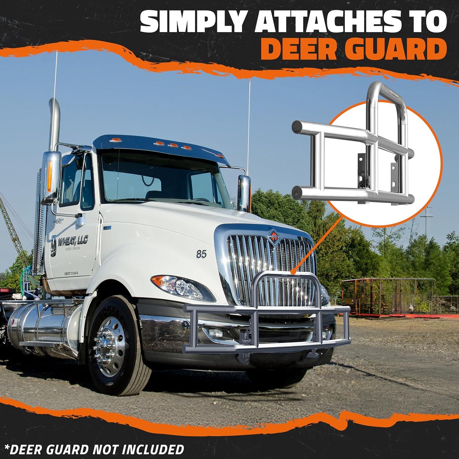 imageMockins Mack Pinnacle 20072014 Bumper Guard Mounting Bracket Set  HeavyDuty AllWeather Folding Front Bumper Bracket wHardware Included to Attach Deer Guard for Mack Pinnacle 0714 Semi TruckInternational Prostar 0825