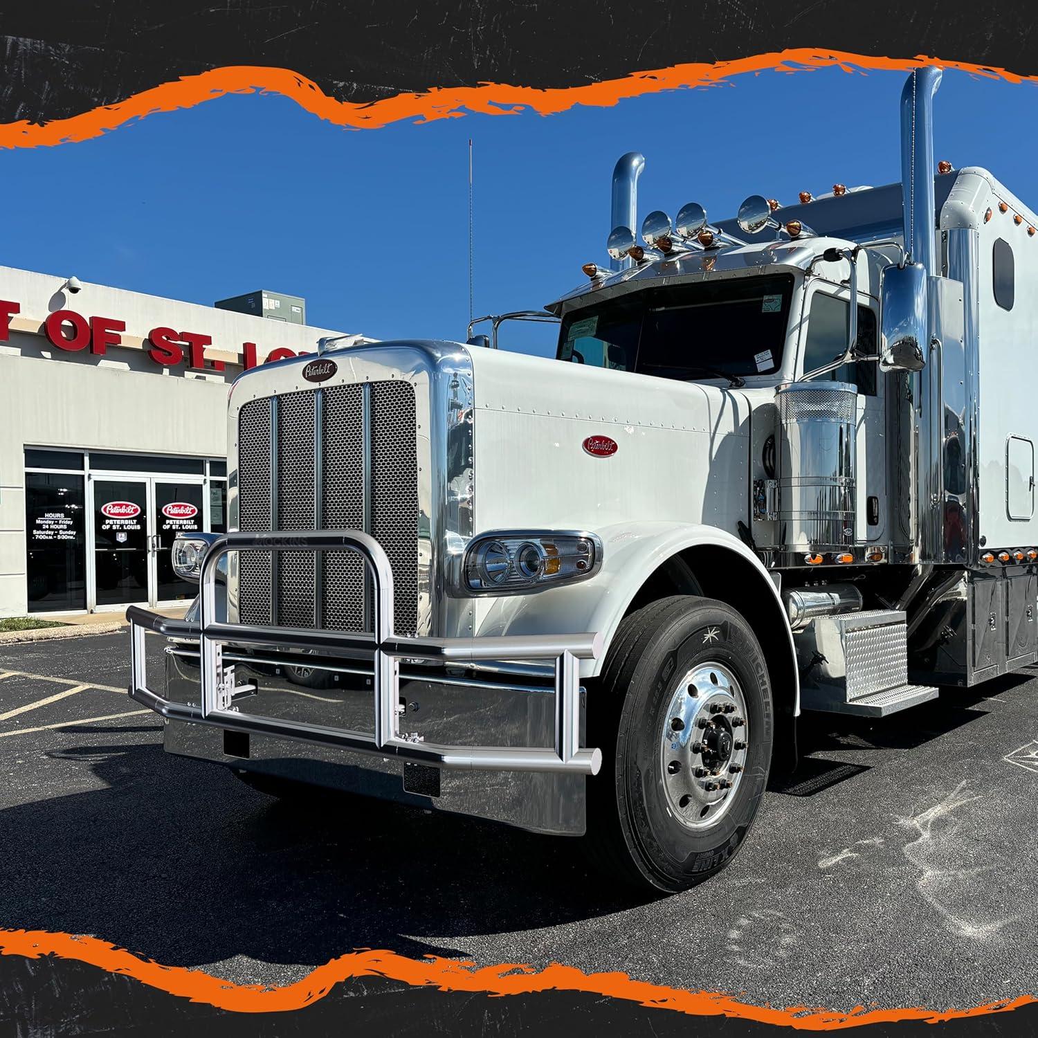 imageMockins Mack Pinnacle 20072014 Bumper Guard Mounting Bracket Set  HeavyDuty AllWeather Folding Front Bumper Bracket wHardware Included to Attach Deer Guard for Mack Pinnacle 0714 Semi TruckPeterbilt 386  587  19