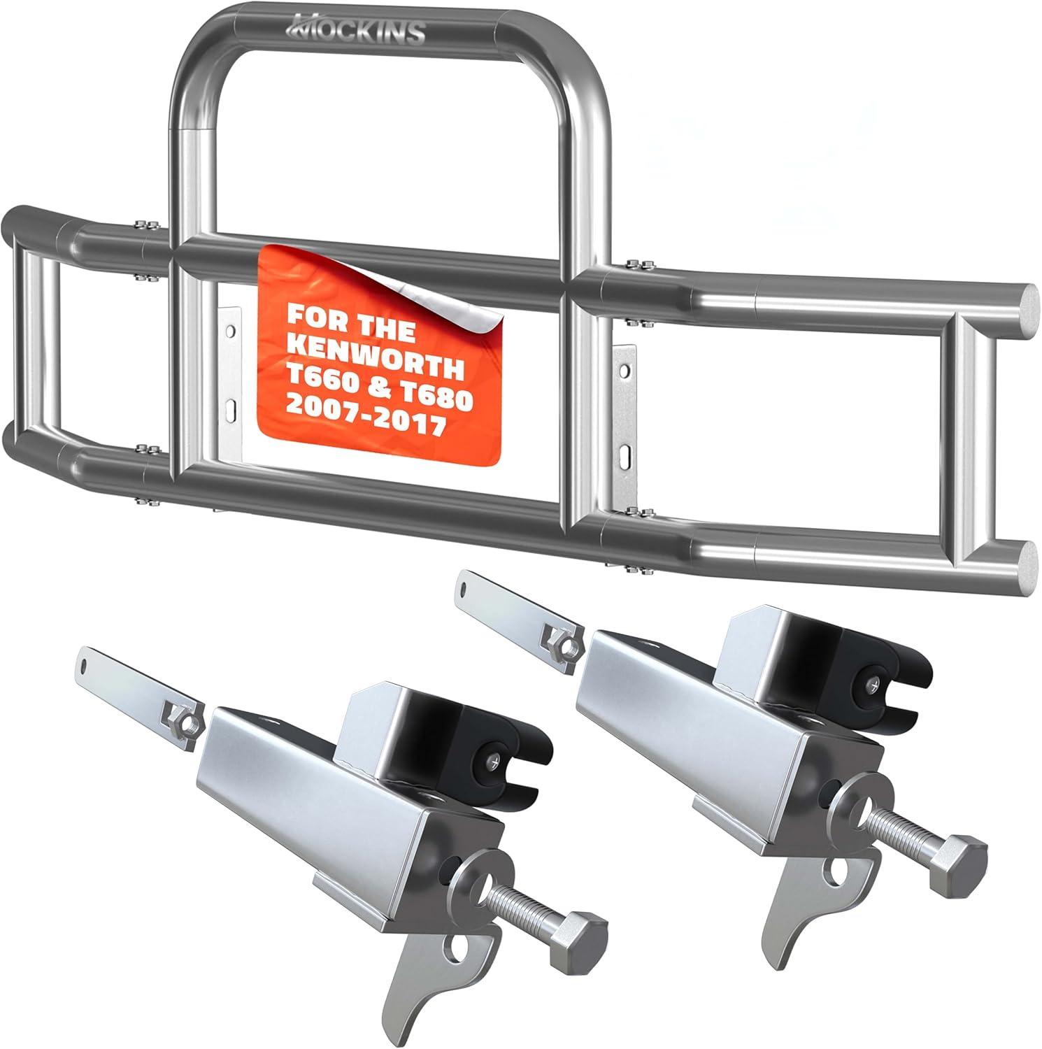 imageMockins Mack Pinnacle 20072014 Bumper Guard Mounting Bracket Set  HeavyDuty AllWeather Folding Front Bumper Bracket wHardware Included to Attach Deer Guard for Mack Pinnacle 0714 Semi TruckKenworth T660  T680  0717