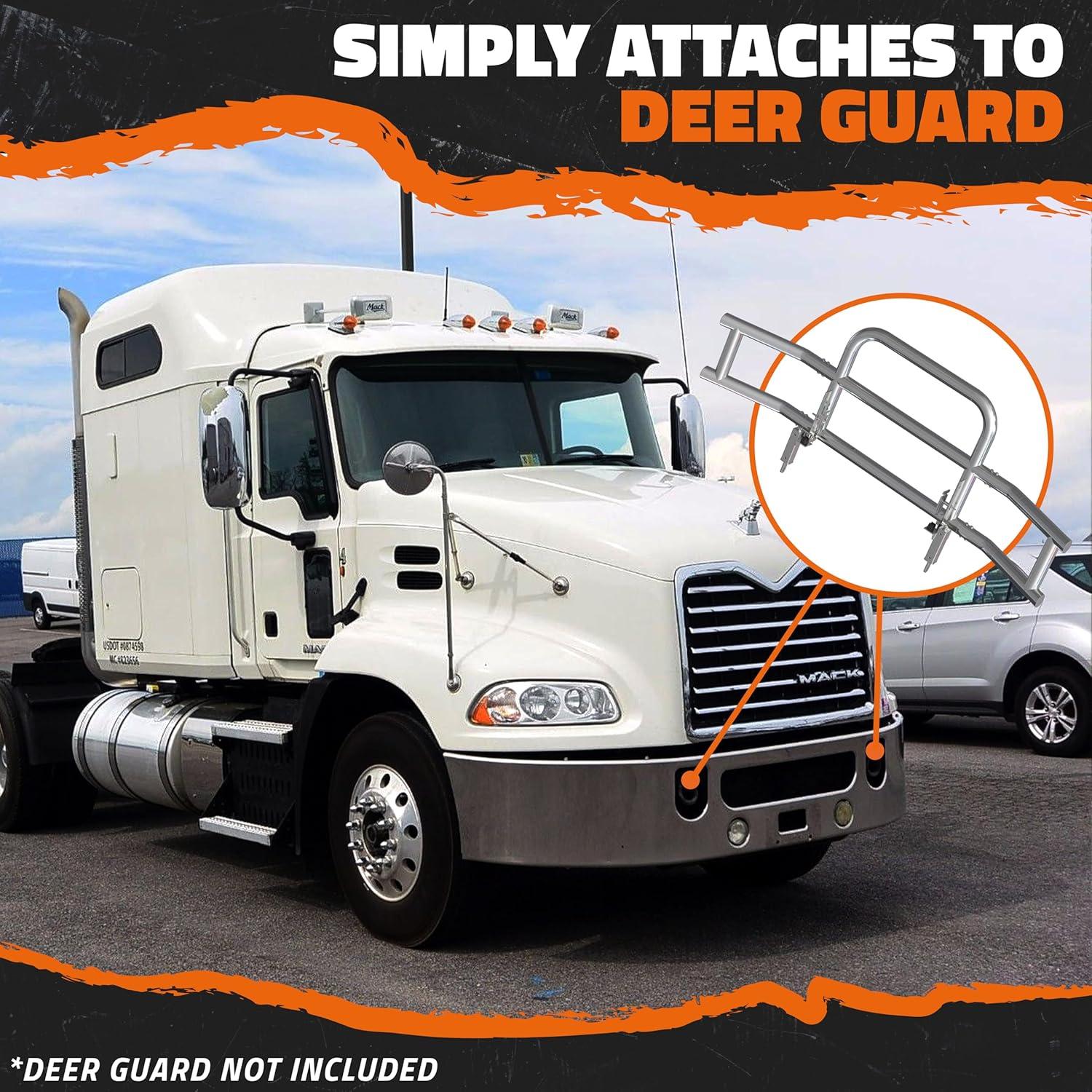 imageMockins Mack Pinnacle 20072014 Bumper Guard Mounting Bracket Set  HeavyDuty AllWeather Folding Front Bumper Bracket wHardware Included to Attach Deer Guard for Mack Pinnacle 0714 Semi TruckMack Pinnacle 0714