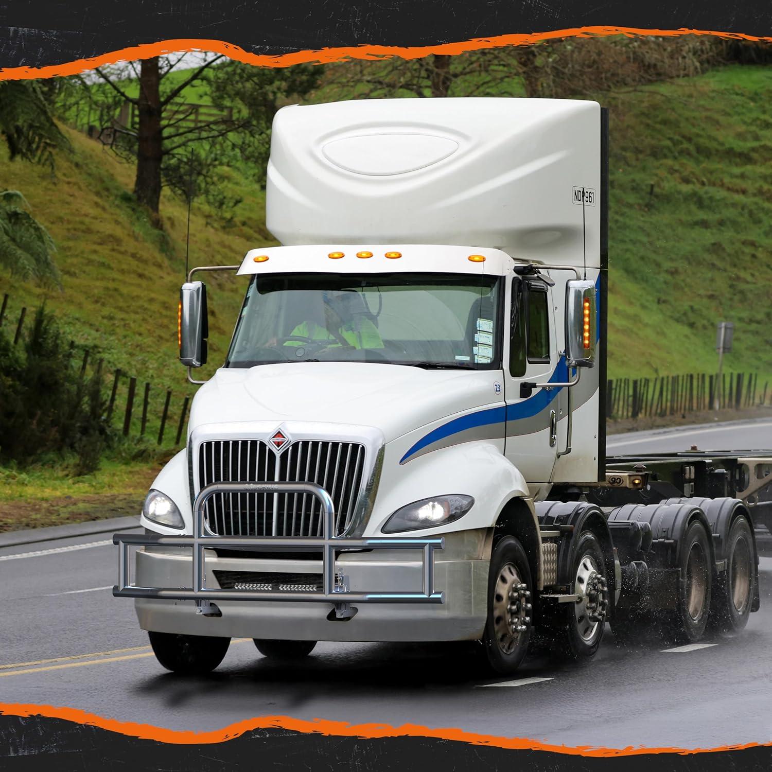 imageMockins Mack Pinnacle 20072014 Bumper Guard Mounting Bracket Set  HeavyDuty AllWeather Folding Front Bumper Bracket wHardware Included to Attach Deer Guard for Mack Pinnacle 0714 Semi TruckInternational Prostar 0825