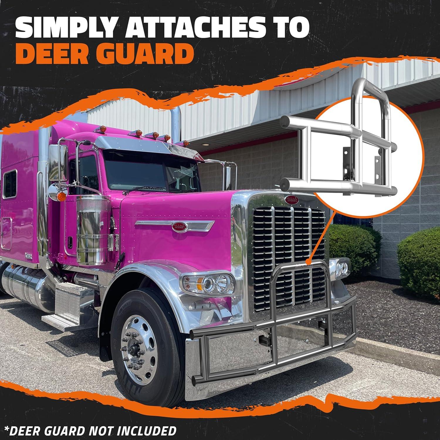 imageMockins Mack Pinnacle 20072014 Bumper Guard Mounting Bracket Set  HeavyDuty AllWeather Folding Front Bumper Bracket wHardware Included to Attach Deer Guard for Mack Pinnacle 0714 Semi TruckPeterbilt 386  587  19