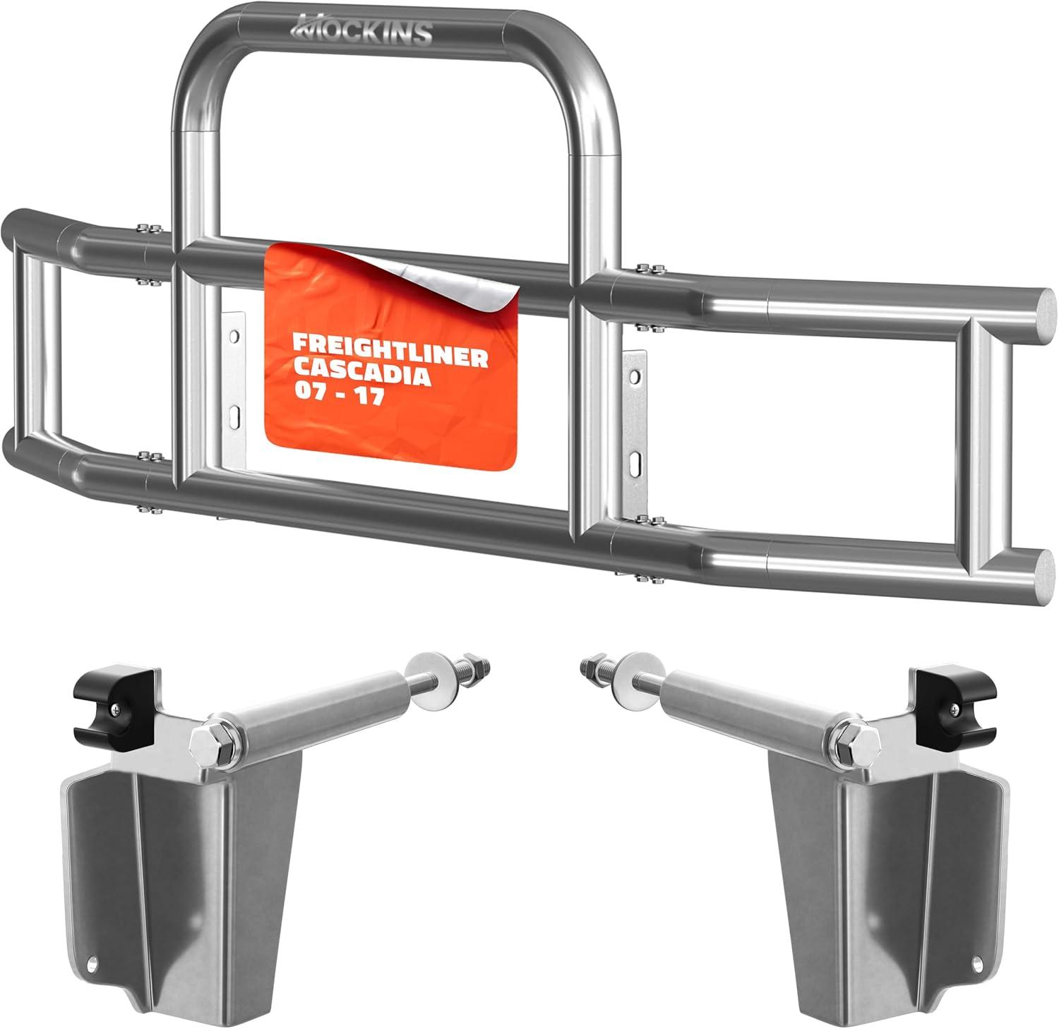 imageMockins Mack Pinnacle 20072014 Bumper Guard Mounting Bracket Set  HeavyDuty AllWeather Folding Front Bumper Bracket wHardware Included to Attach Deer Guard for Mack Pinnacle 0714 Semi TruckFreightliner Cascadia 0717