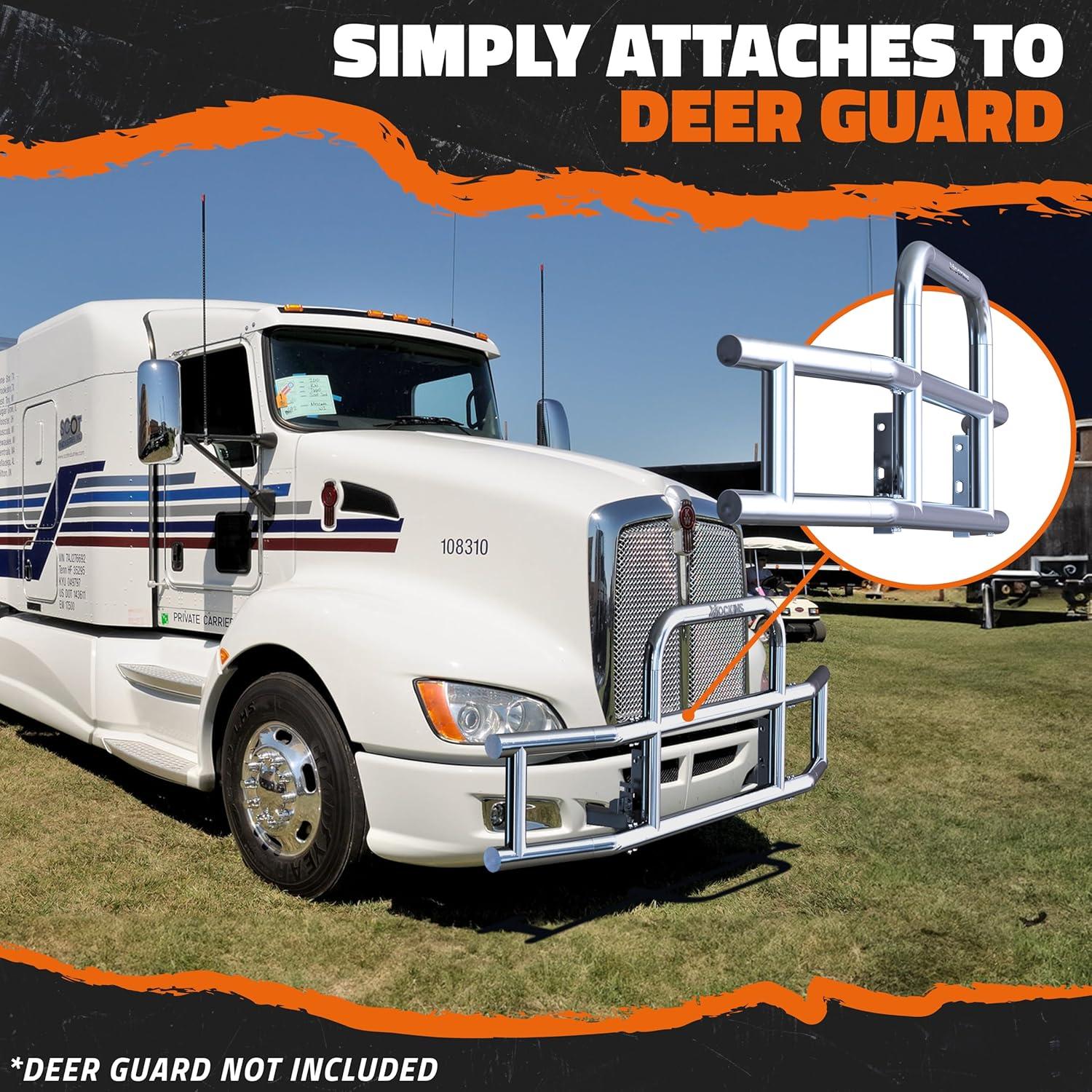 imageMockins Mack Pinnacle 20072014 Bumper Guard Mounting Bracket Set  HeavyDuty AllWeather Folding Front Bumper Bracket wHardware Included to Attach Deer Guard for Mack Pinnacle 0714 Semi TruckKenworth T660  T680  0717