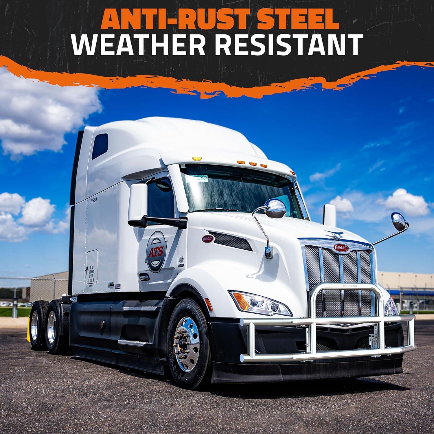 imageMockins Mack Pinnacle 20072014 Bumper Guard Mounting Bracket Set  HeavyDuty AllWeather Folding Front Bumper Bracket wHardware Included to Attach Deer Guard for Mack Pinnacle 0714 Semi TruckPeterbilt 386  587  19