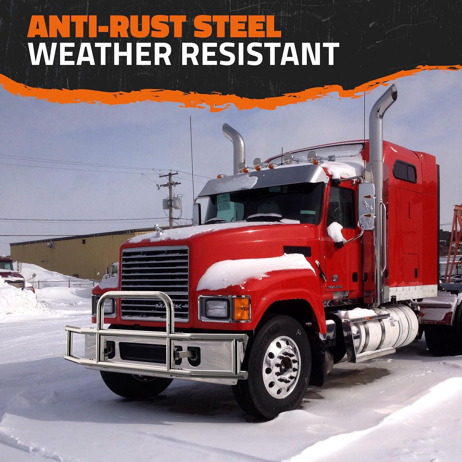 imageMockins Mack Pinnacle 20072014 Bumper Guard Mounting Bracket Set  HeavyDuty AllWeather Folding Front Bumper Bracket wHardware Included to Attach Deer Guard for Mack Pinnacle 0714 Semi TruckMack Pinnacle 0714