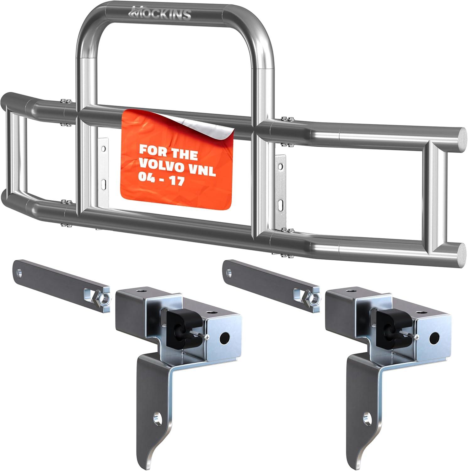 imageMockins Mack Pinnacle 20072014 Bumper Guard Mounting Bracket Set  HeavyDuty AllWeather Folding Front Bumper Bracket wHardware Included to Attach Deer Guard for Mack Pinnacle 0714 Semi TruckVolvo VNL 0417