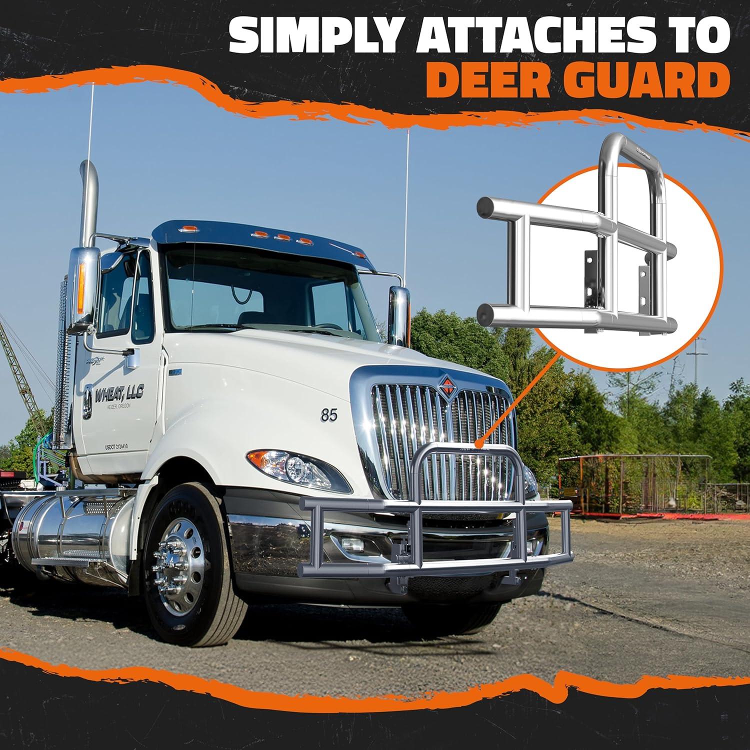 imageMockins Mack Pinnacle 20072014 Bumper Guard Mounting Bracket Set  HeavyDuty AllWeather Folding Front Bumper Bracket wHardware Included to Attach Deer Guard for Mack Pinnacle 0714 Semi TruckInternational Prostar 0825
