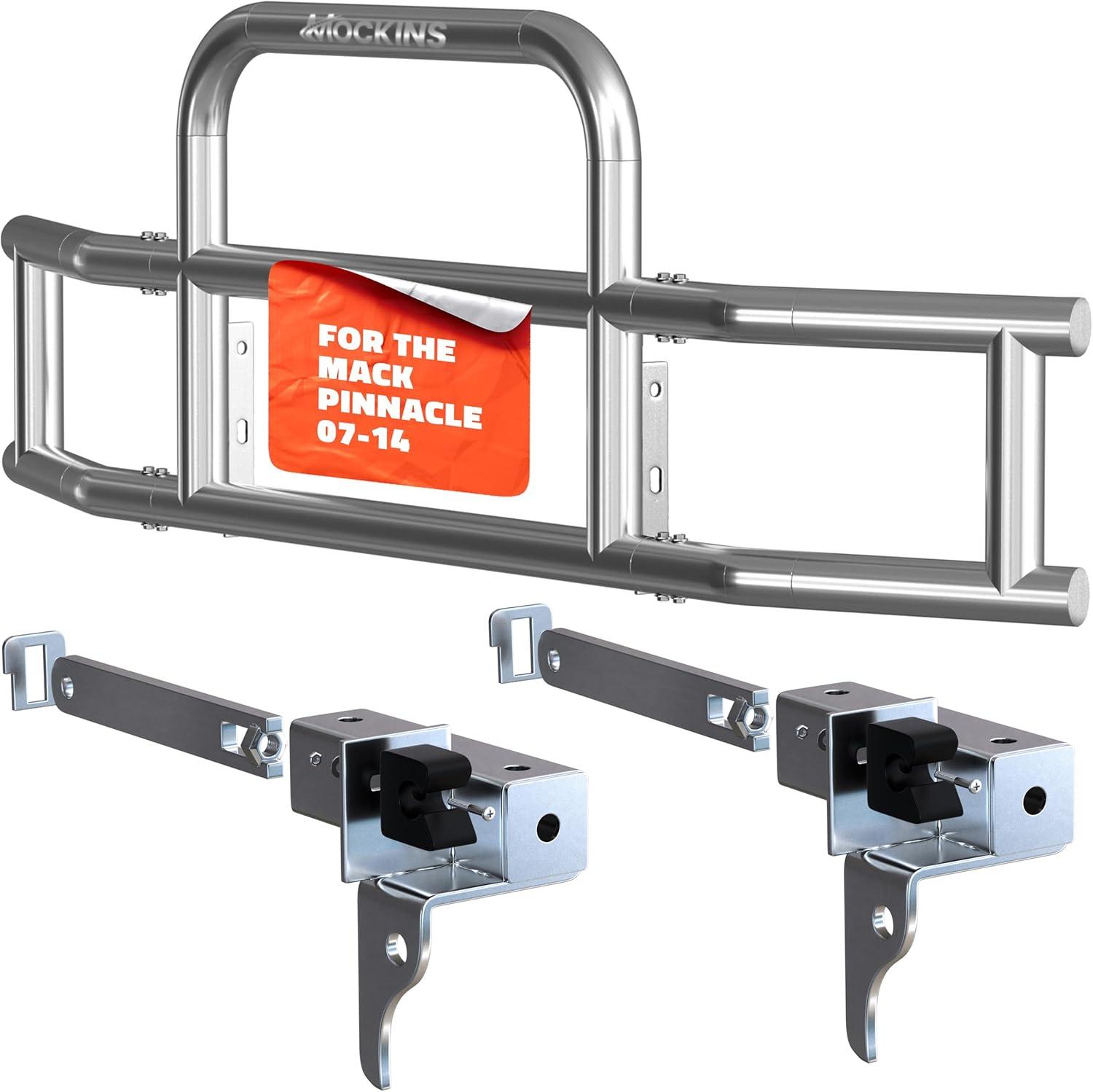 imageMockins Mack Pinnacle 20072014 Bumper Guard Mounting Bracket Set  HeavyDuty AllWeather Folding Front Bumper Bracket wHardware Included to Attach Deer Guard for Mack Pinnacle 0714 Semi TruckPeterbilt 386  587  0612