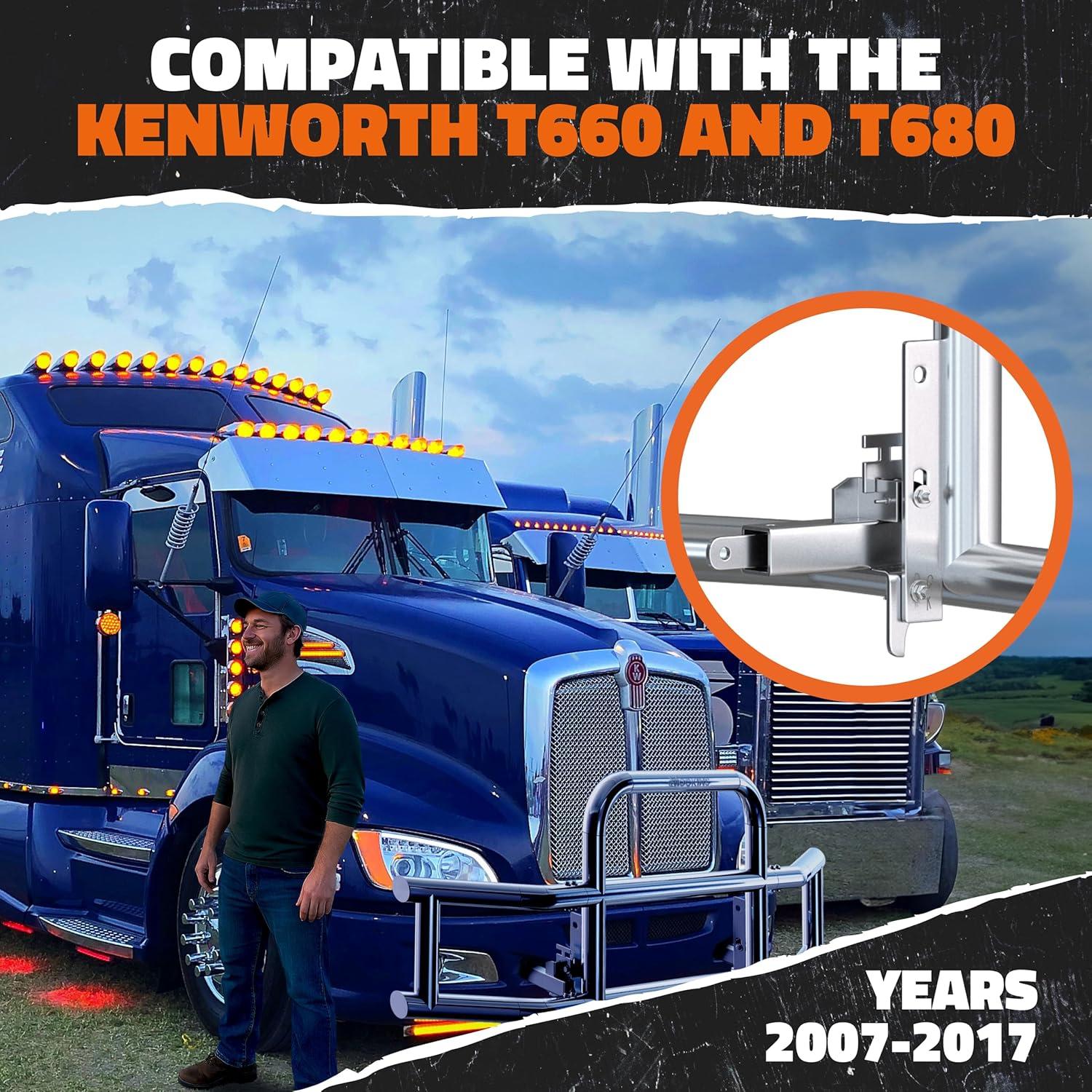 imageMockins Mack Pinnacle 20072014 Bumper Guard Mounting Bracket Set  HeavyDuty AllWeather Folding Front Bumper Bracket wHardware Included to Attach Deer Guard for Mack Pinnacle 0714 Semi TruckKenworth T660  T680  0717