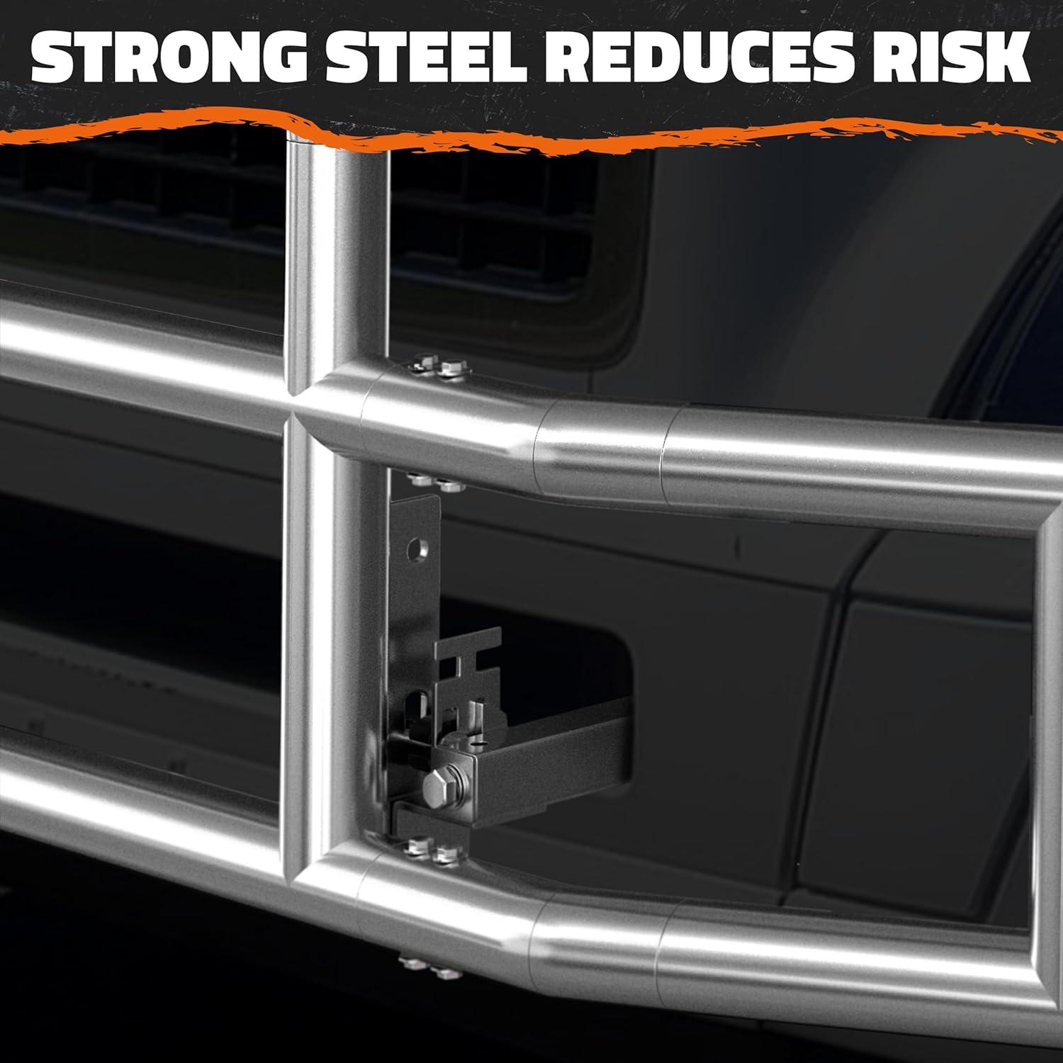 imageMockins Mack Pinnacle 20072014 Bumper Guard Mounting Bracket Set  HeavyDuty AllWeather Folding Front Bumper Bracket wHardware Included to Attach Deer Guard for Mack Pinnacle 0714 Semi TruckVolvo VNL 0417