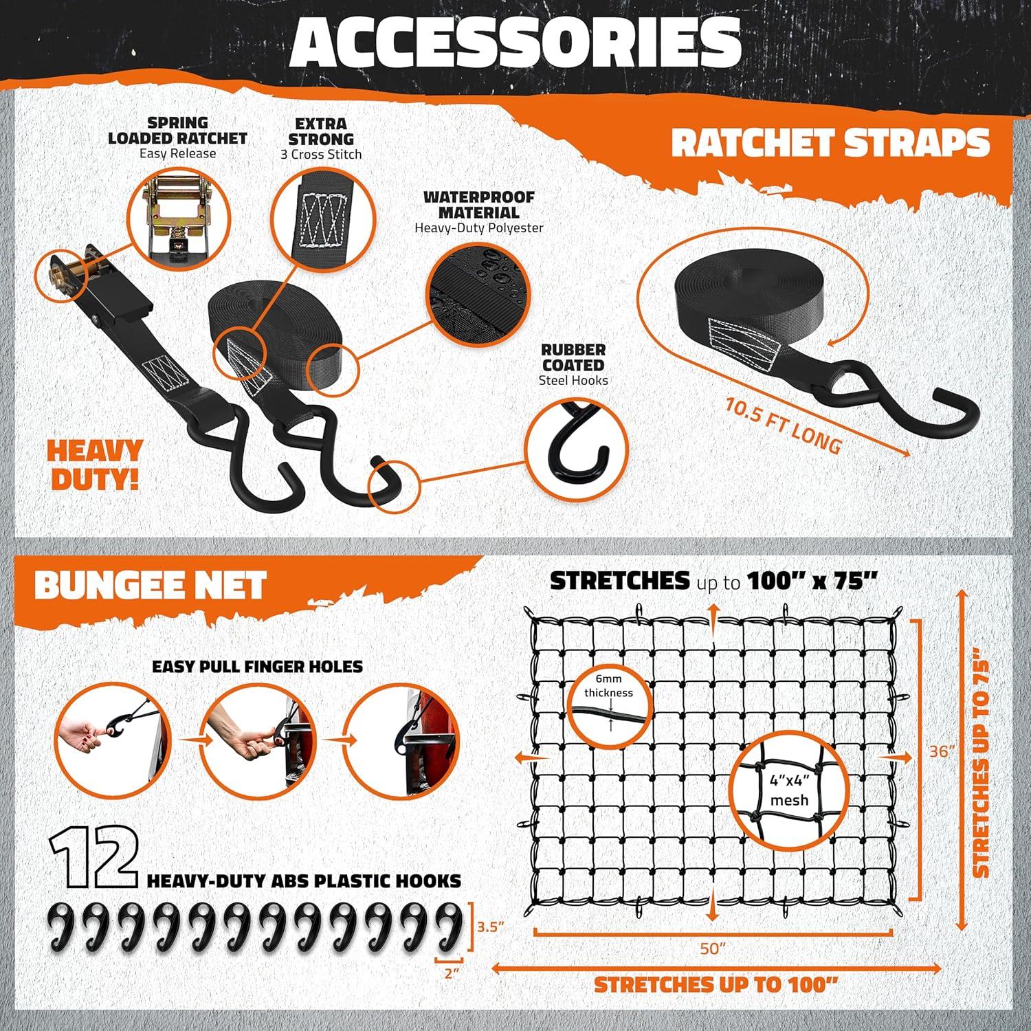 imageMockins XL 84quotx39quotx6quot Extendable Roof Rack Cargo Carrier ampamp 35 CuFt Waterproof Cargo Bag for Top of Car  3 Length Sizes 40quot63quot84quot Luggage Rack for SUV Car ampamp Truck with Roof Basket Accessories84L x 39W x 6H  35 CuFt Bag