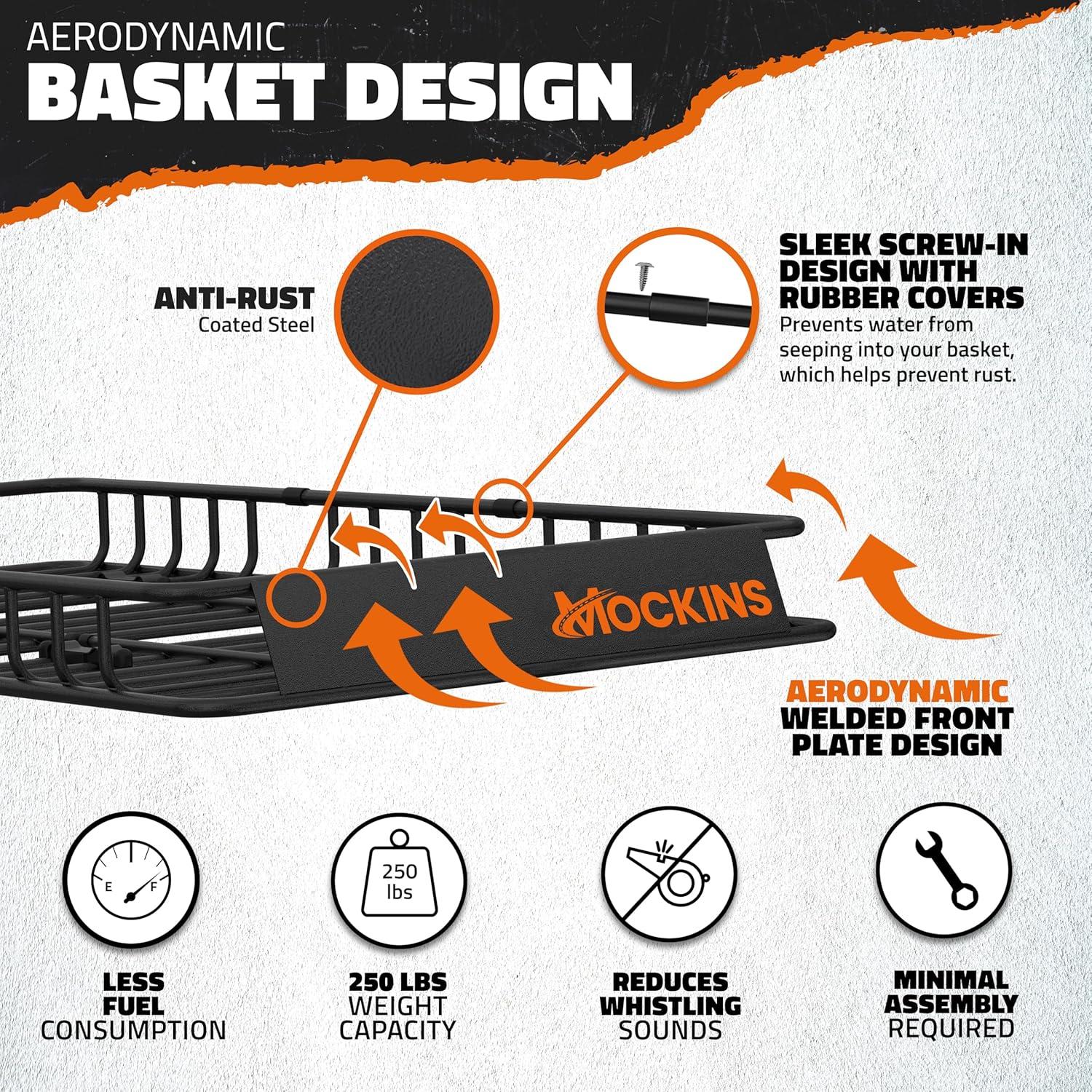 imageMockins XL 84quotx39quotx6quot Extendable Roof Rack Cargo Carrier ampamp 35 CuFt Waterproof Cargo Bag for Top of Car  3 Length Sizes 40quot63quot84quot Luggage Rack for SUV Car ampamp Truck with Roof Basket Accessories64L x 39W x 6H  20 CuFt Bag