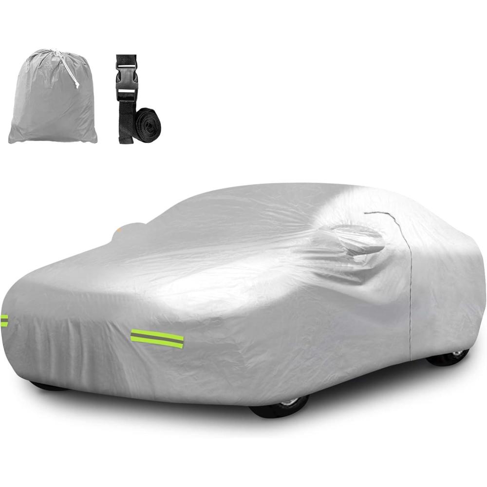 imageMockins 200quotx75quotx60quot Large Sedan Car Cover  190T Polyester Soft Indoor ampamp Outdoor Car Cover for Dust UV Light Rain Snow ampamp Frost  Weather Proof Car Covers for Automobiles  Full Car Tarp Cover SetSedan  Medium  190 x 75 x 60 with Zipper Door